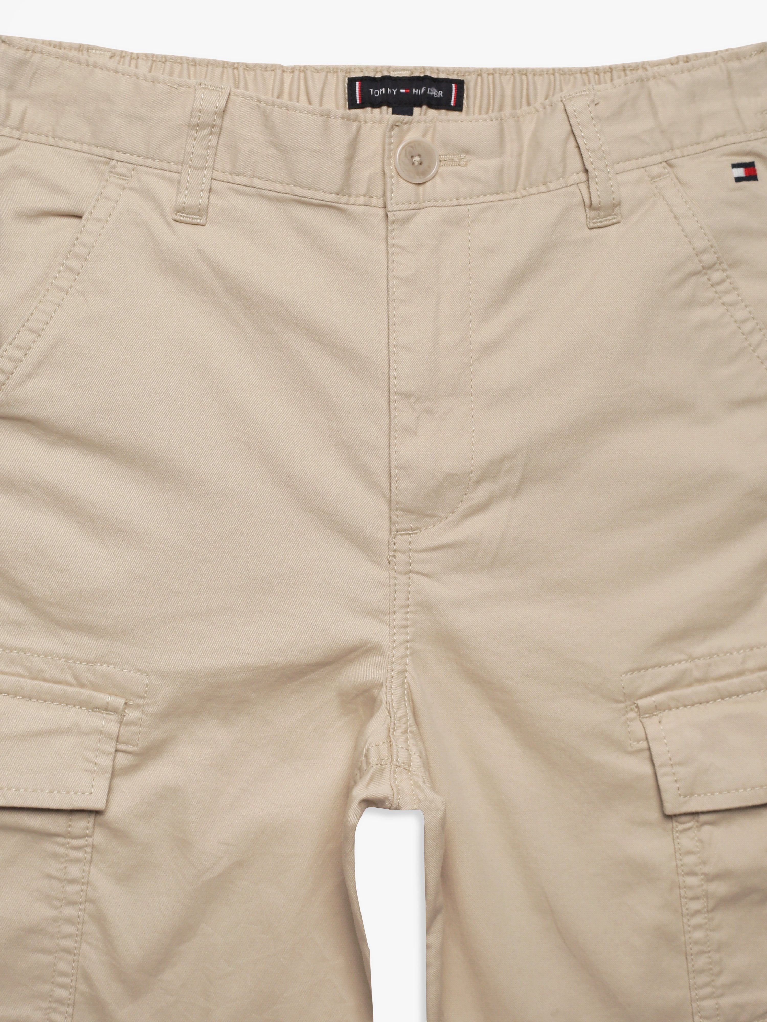 Boys Beige Relaxed Fit Mid Rise Shorts