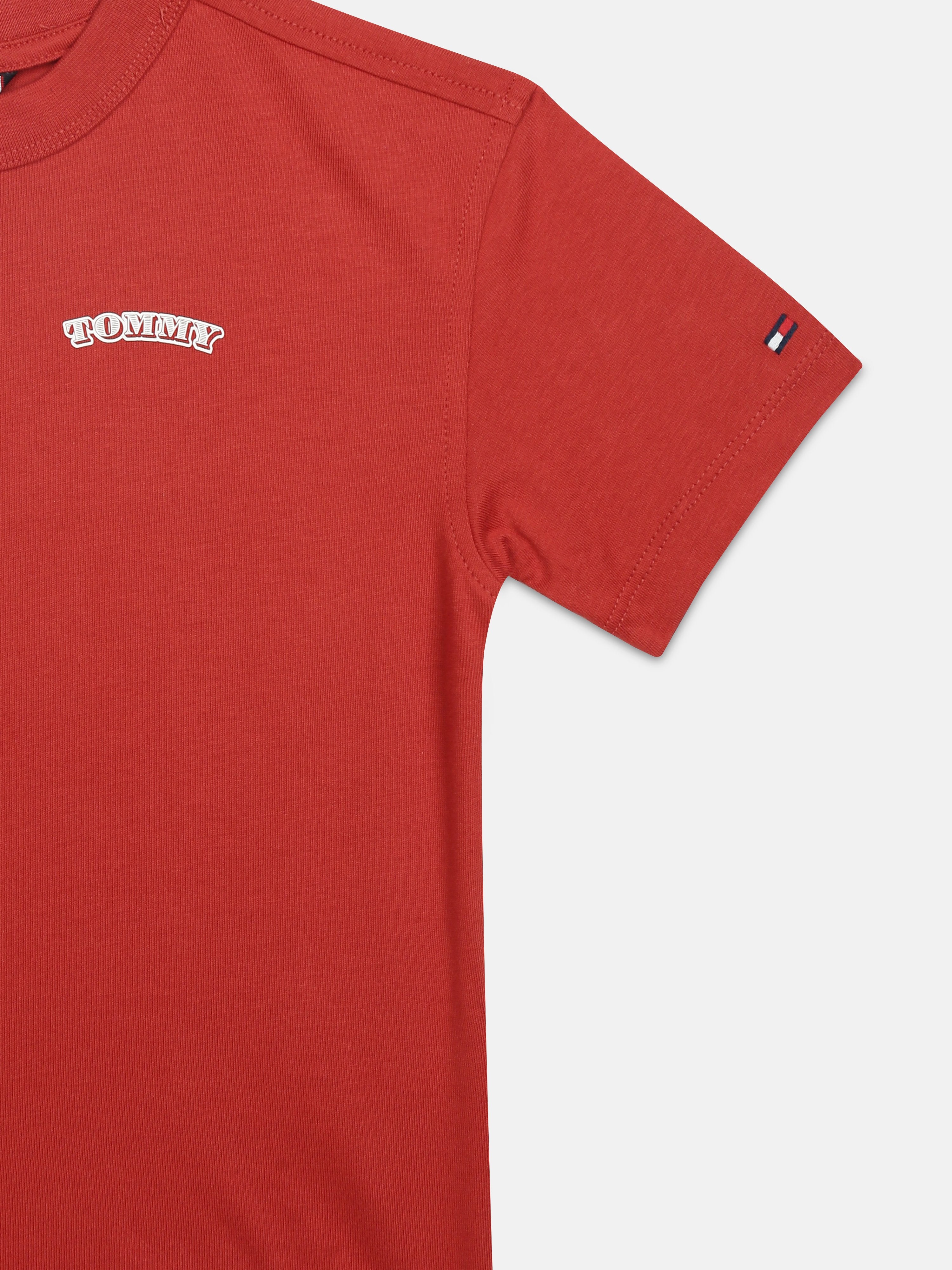 Boys Red Graphic Cotton T-Shirt