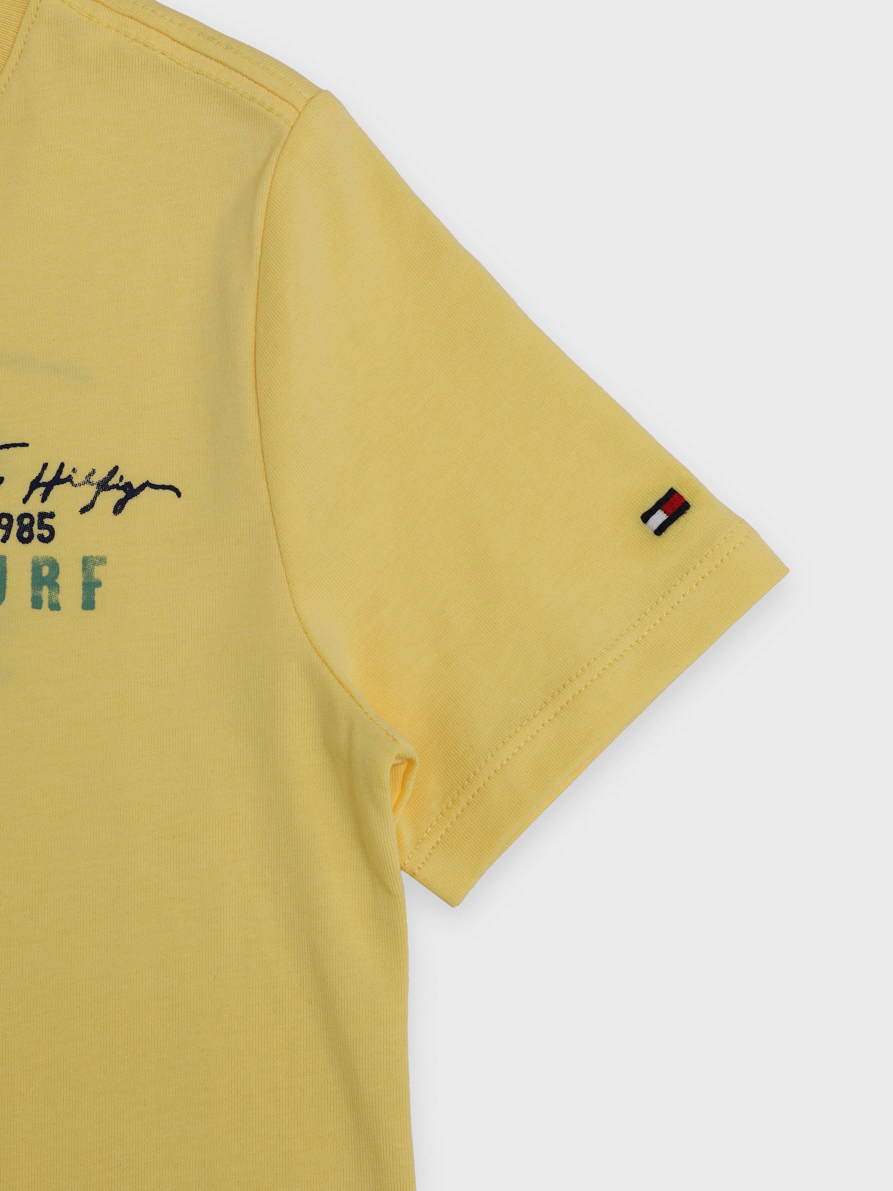 Girls Yellow Graphic Cotton Casual Knit Top