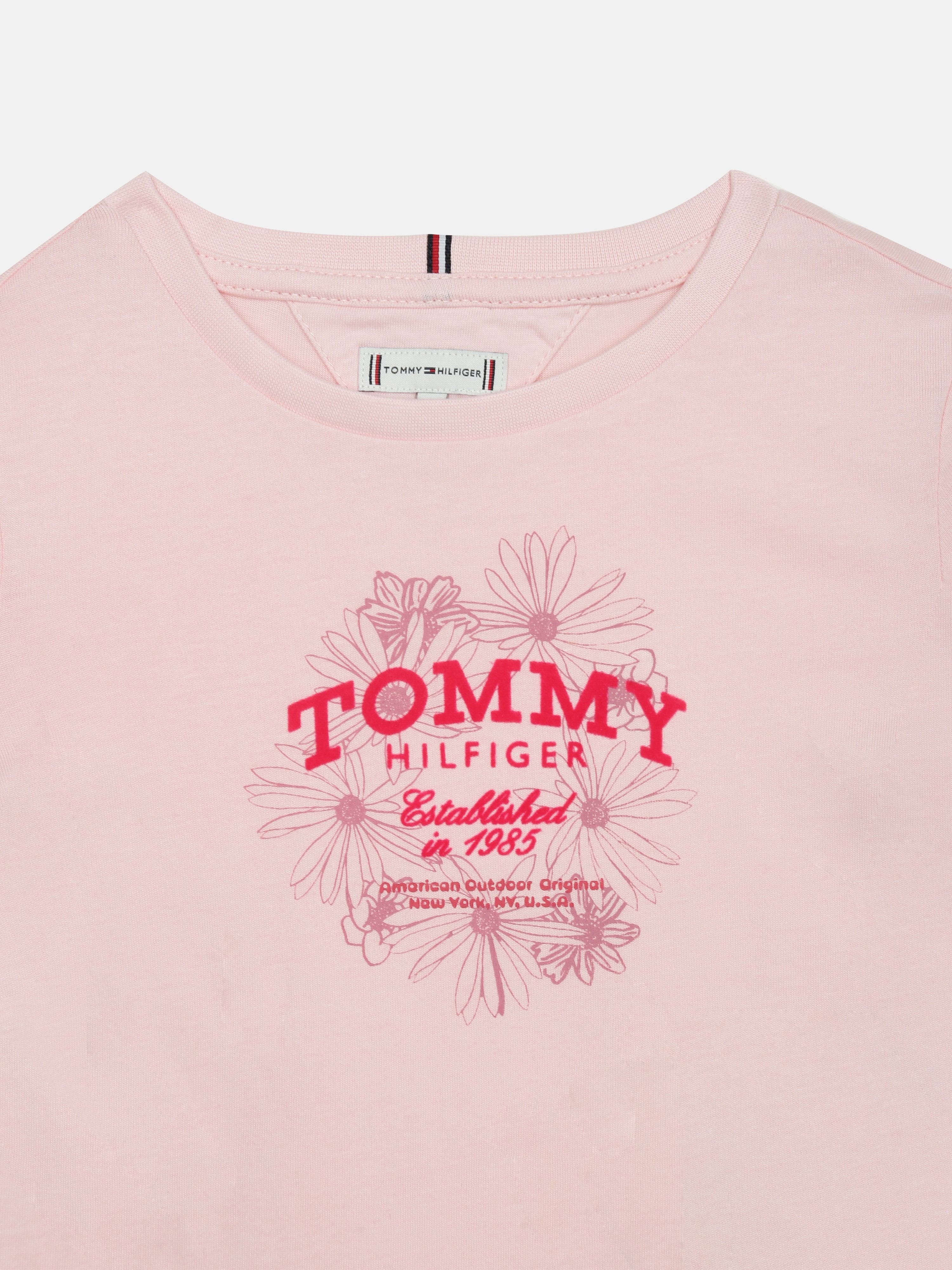 Girls Pink Graphic Cotton Knit Top Regular Fit