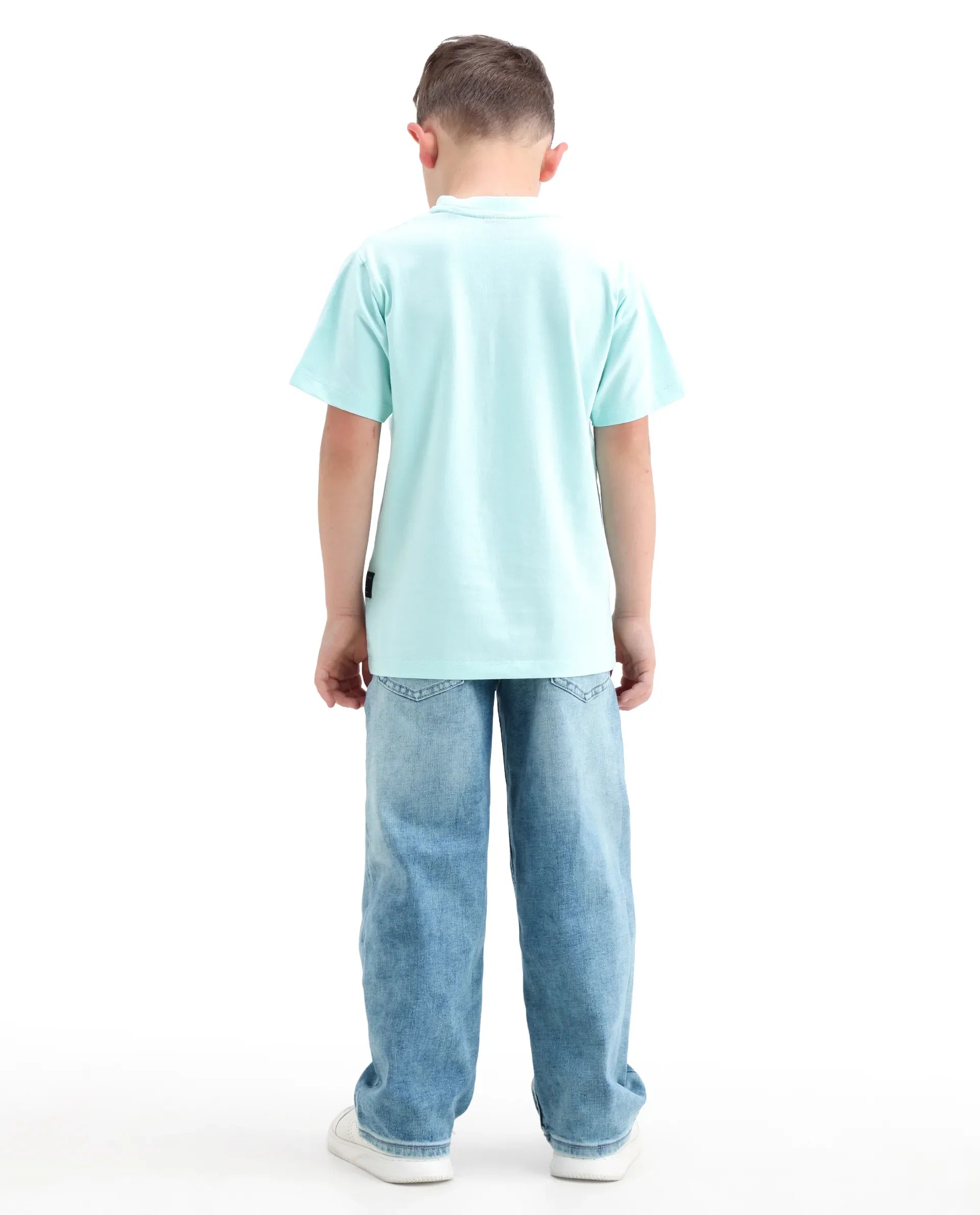 Rare Ones Boys Light Blue Relaxed Fit Cotton Blend Jeans