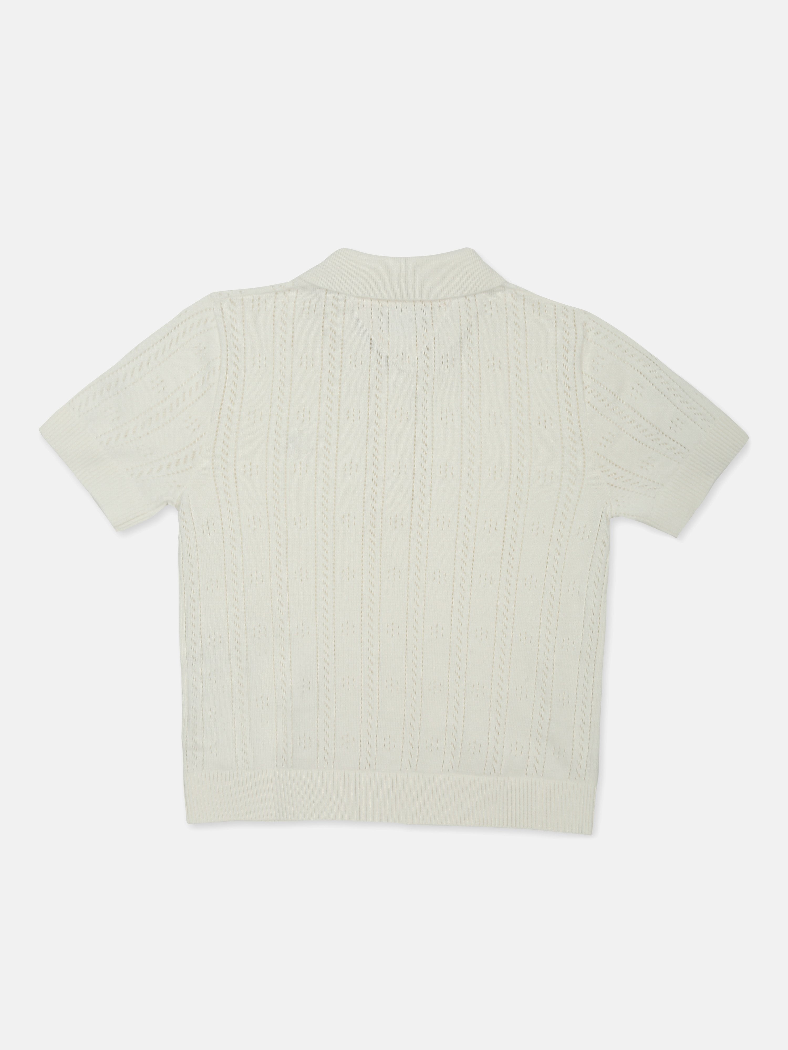 Pointelle Knit Sweater for Girls Off White