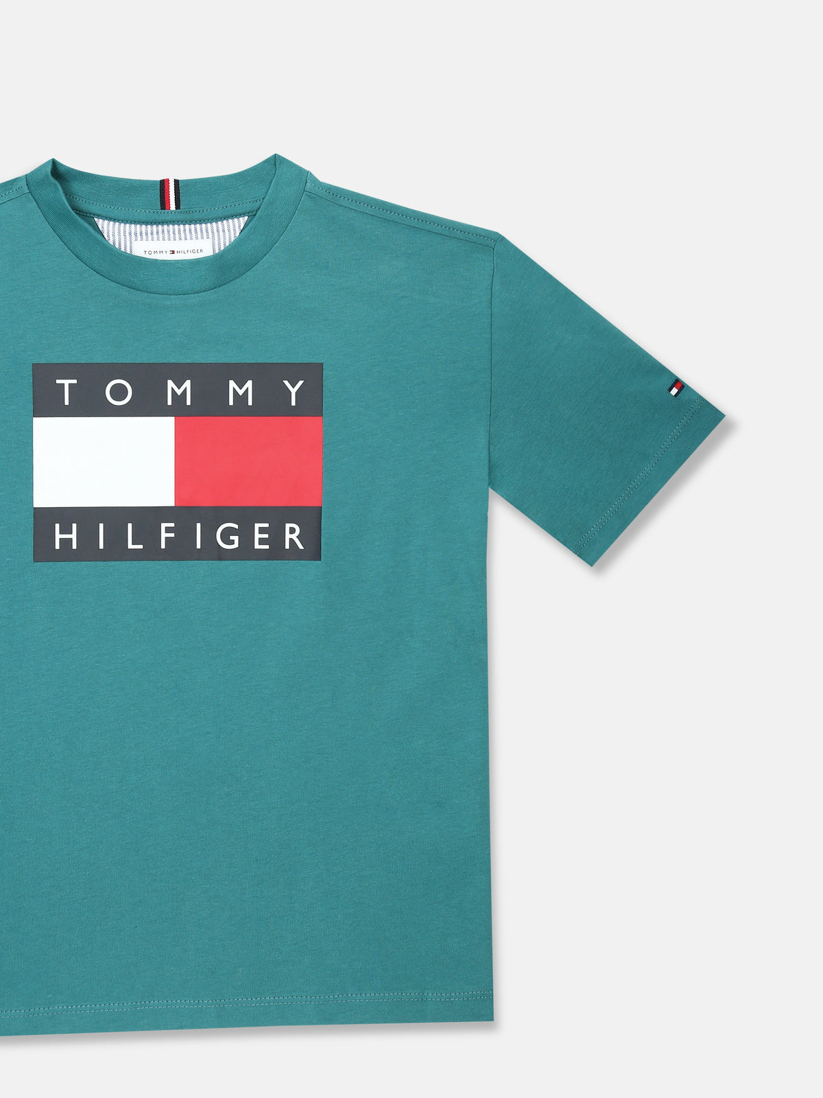 Logo Teal Regenerative Cotton T-Shirt for Boys