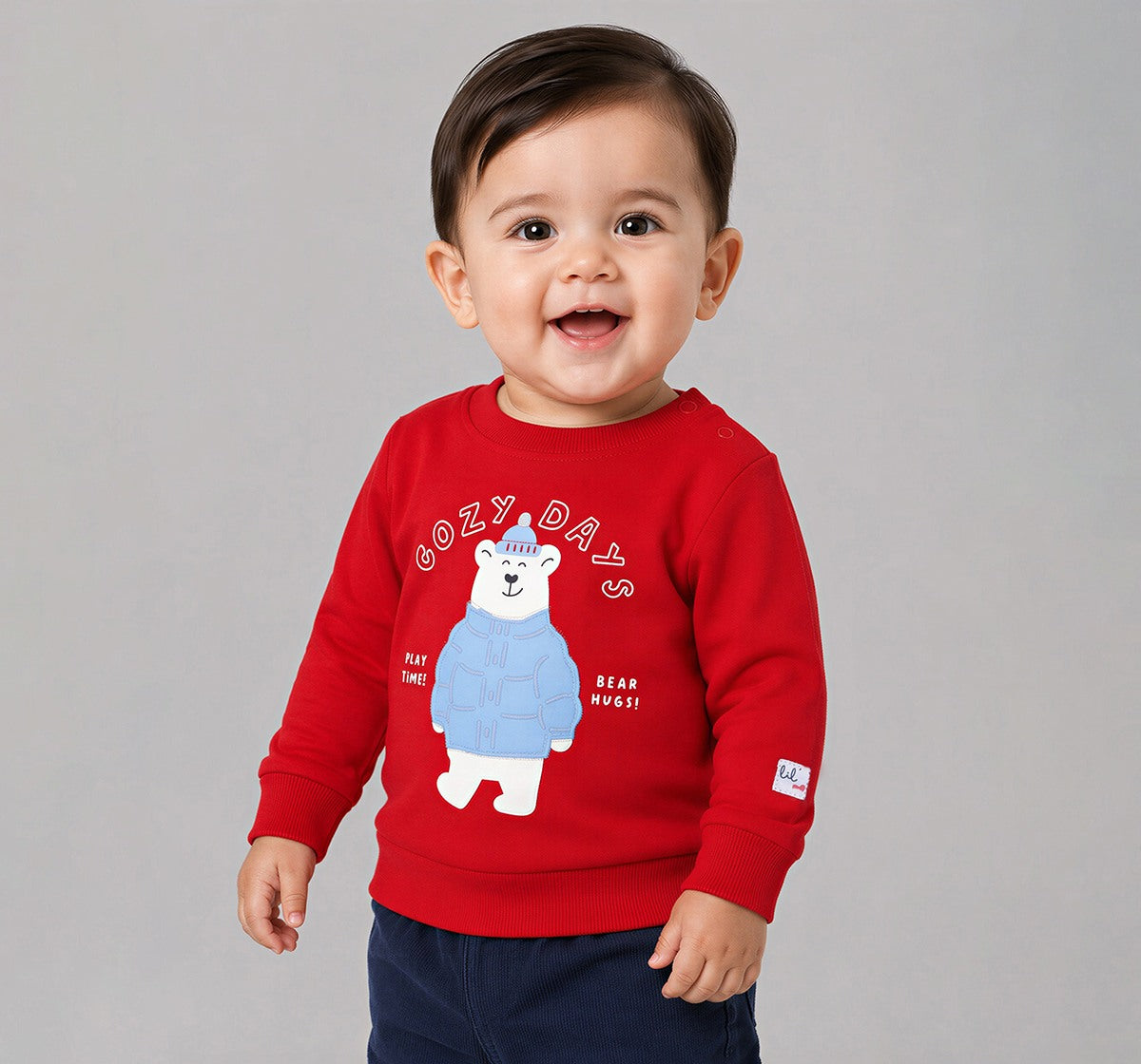 Sweatshirt with Applique & Print Red