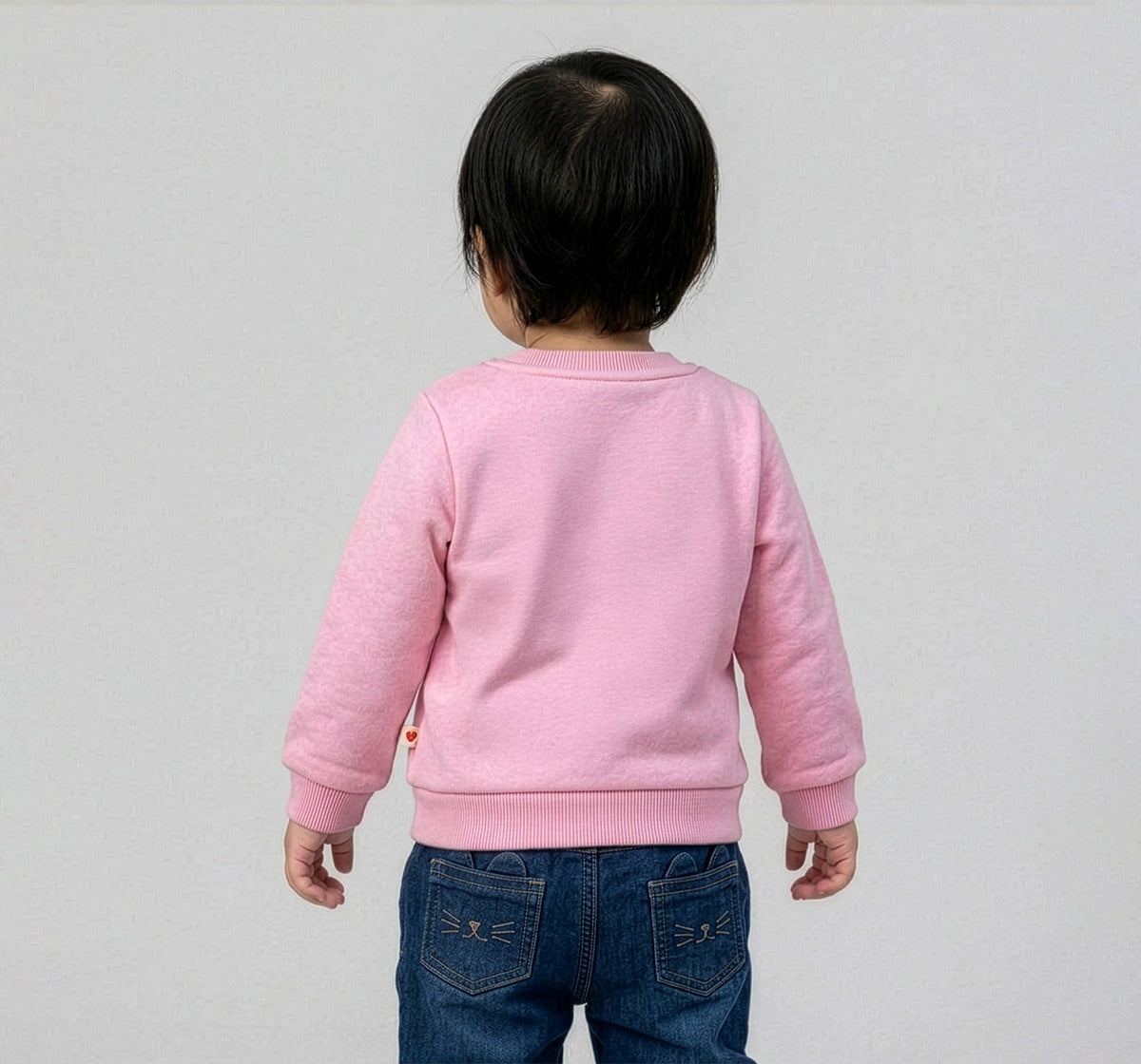 Bow Applique Sweatshirt Pink