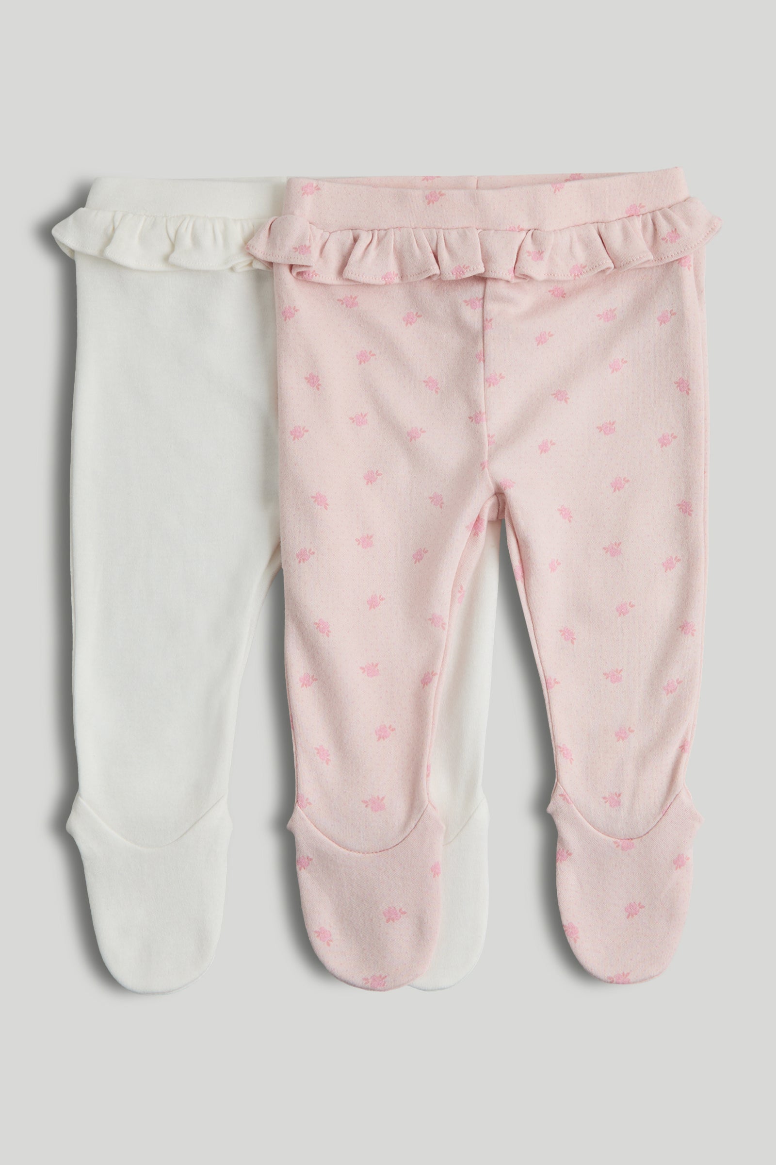 Baby Multi Cotton Footed Leggings Pack of 2