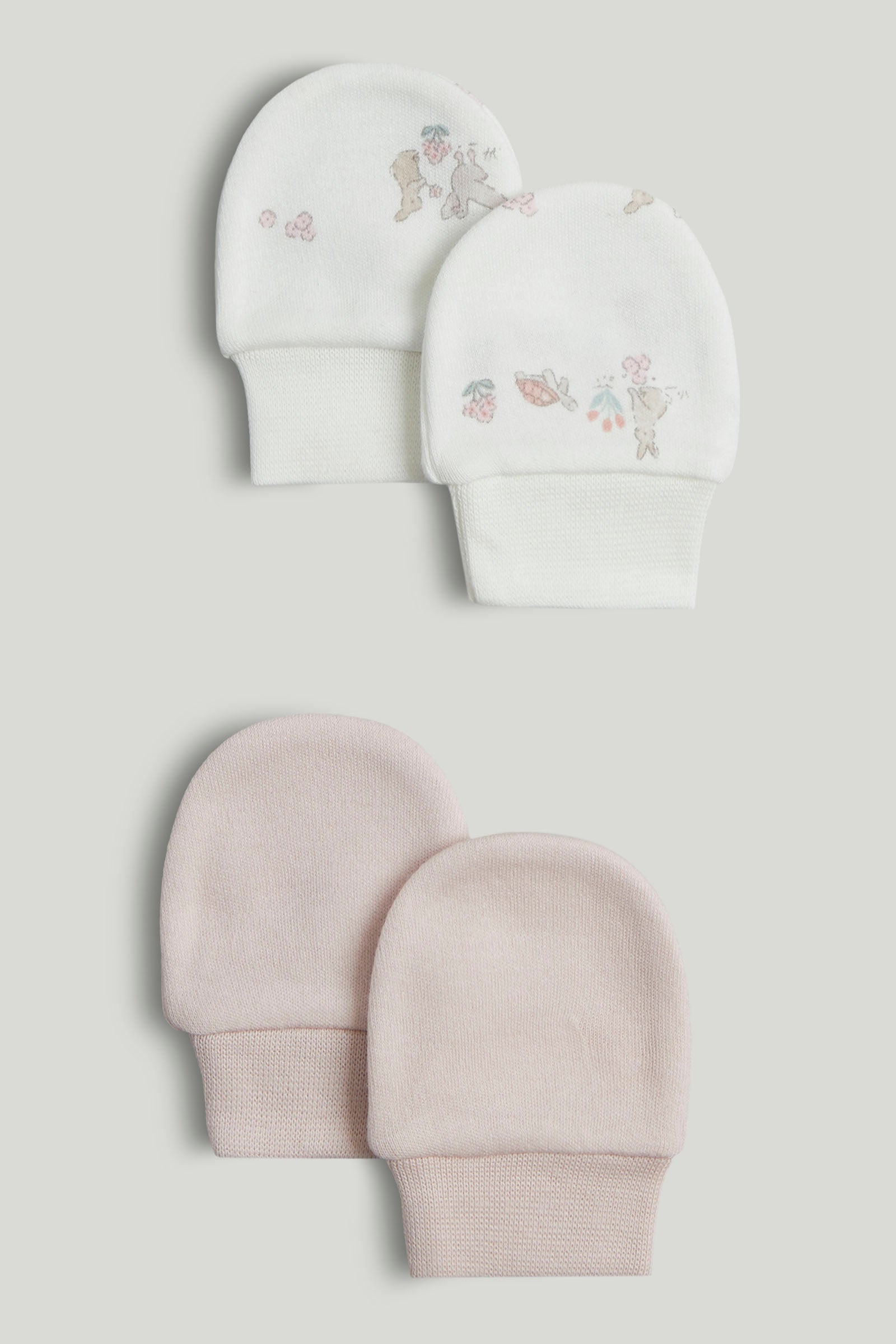 Baby Multi Cotton Mittens Pack of 2