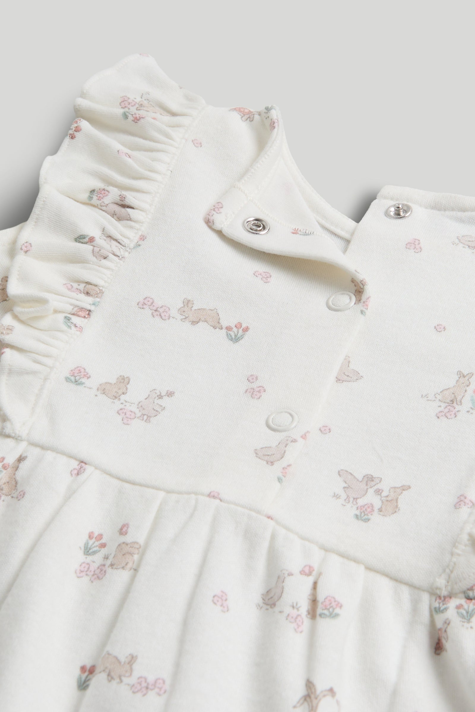 Baby Multi Cotton AOP Dungaree with Bodysuit Set