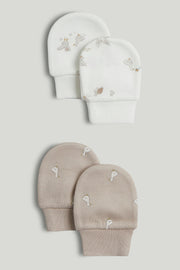 Baby Multi Cotton Mittens Pack of 2