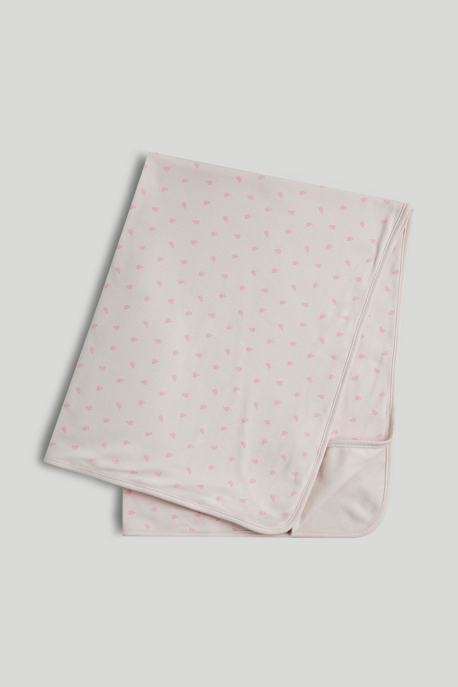 Baby Light Pink Cotton Printed Shawl
