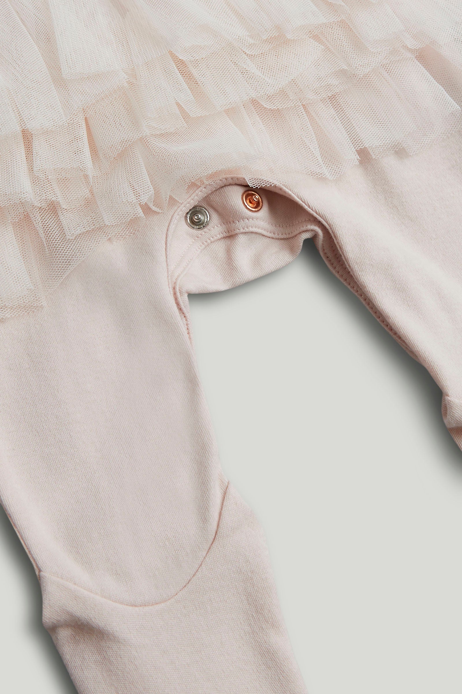 Baby Girls Light Pink Cotton Tutu All-in-One Sleepsuit