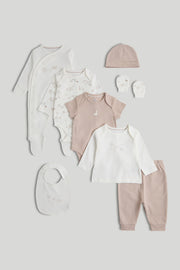 Baby Multi Cotton Printed 8 Piece Clothing Set