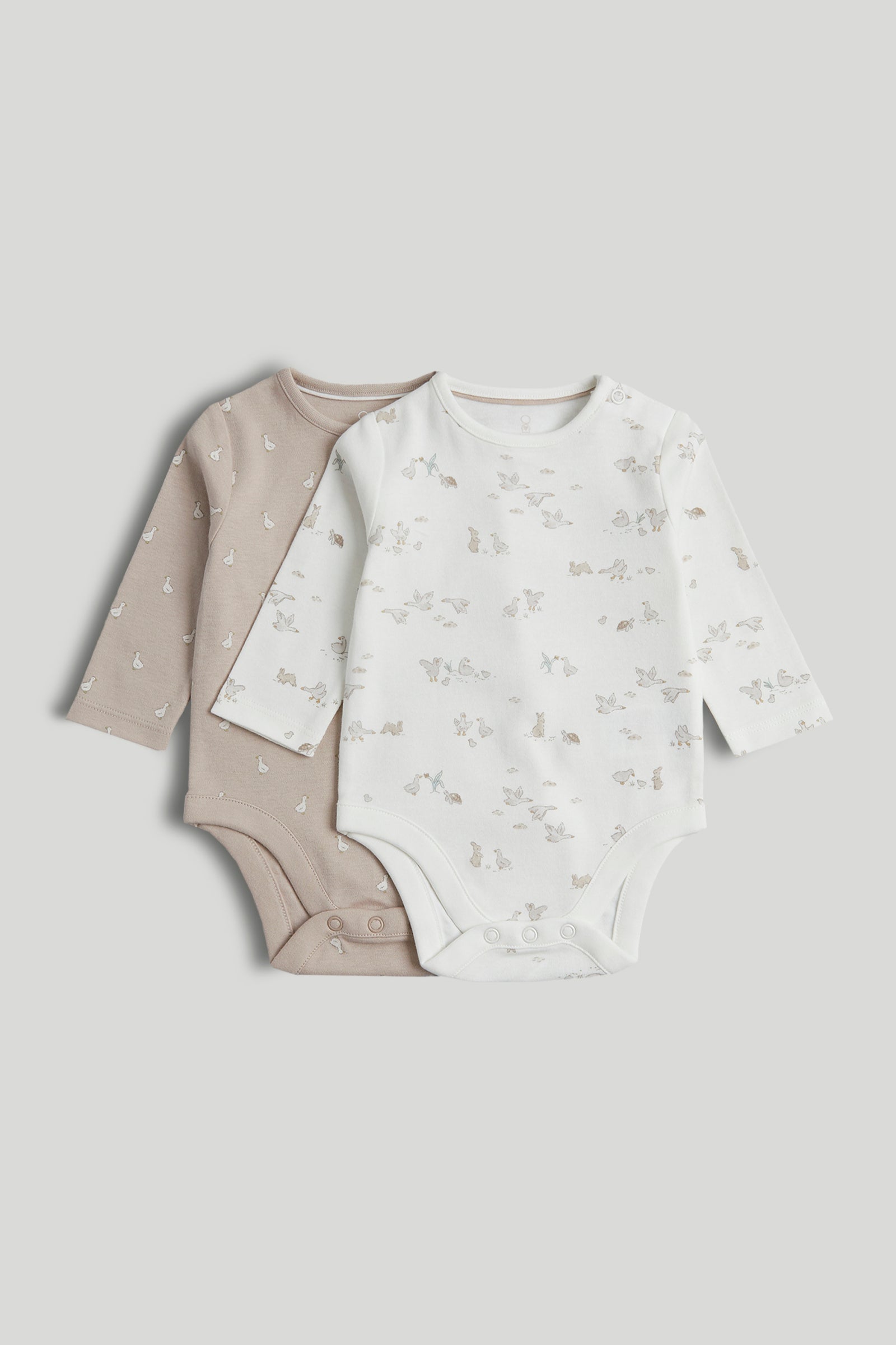 Girls Multi Print Cotton Regular Fit 2-Pack Long Sleeve Bodysuits