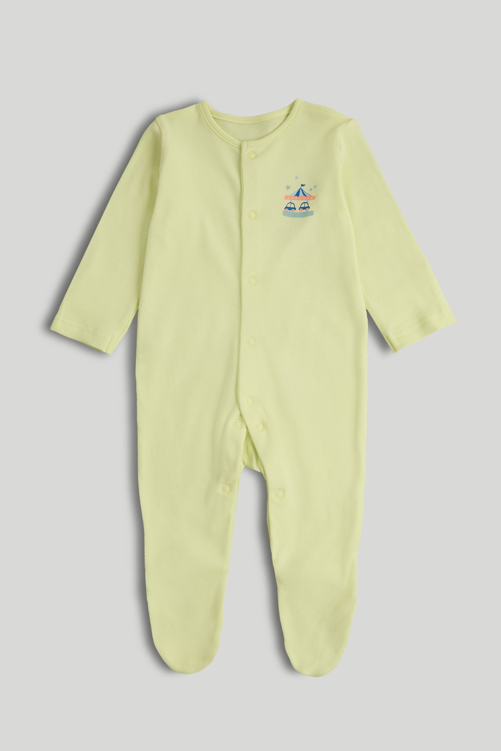 Boys Multi Cotton Regular Fit 3-Pack Carnival Sleepsuits