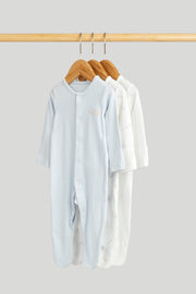 Boys Multi Solid Cotton Regular Fit 3-Pack Sleepsuits