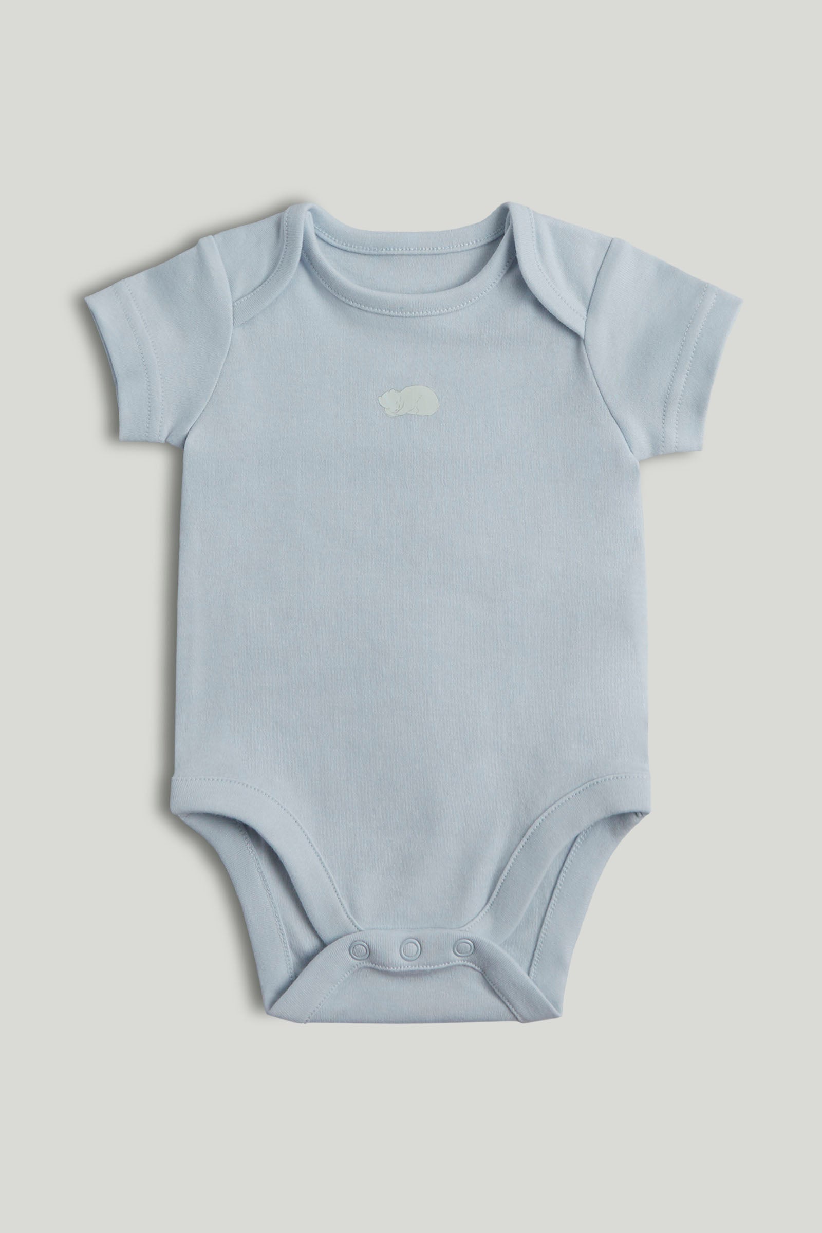 Boys Multi Solid Cotton Regular Fit 5-Pack Short Sleeve Bodysuits