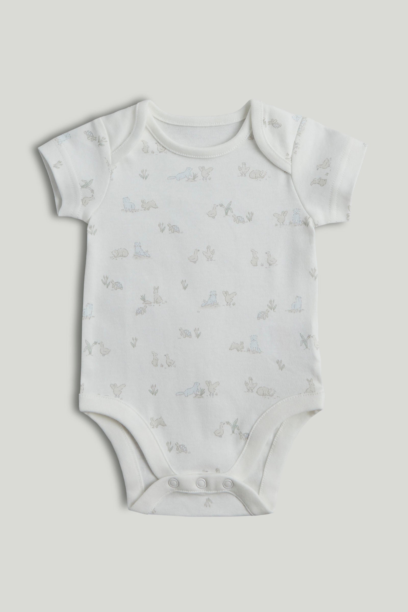 Boys Multi Solid Cotton Regular Fit 5-Pack Short Sleeve Bodysuits