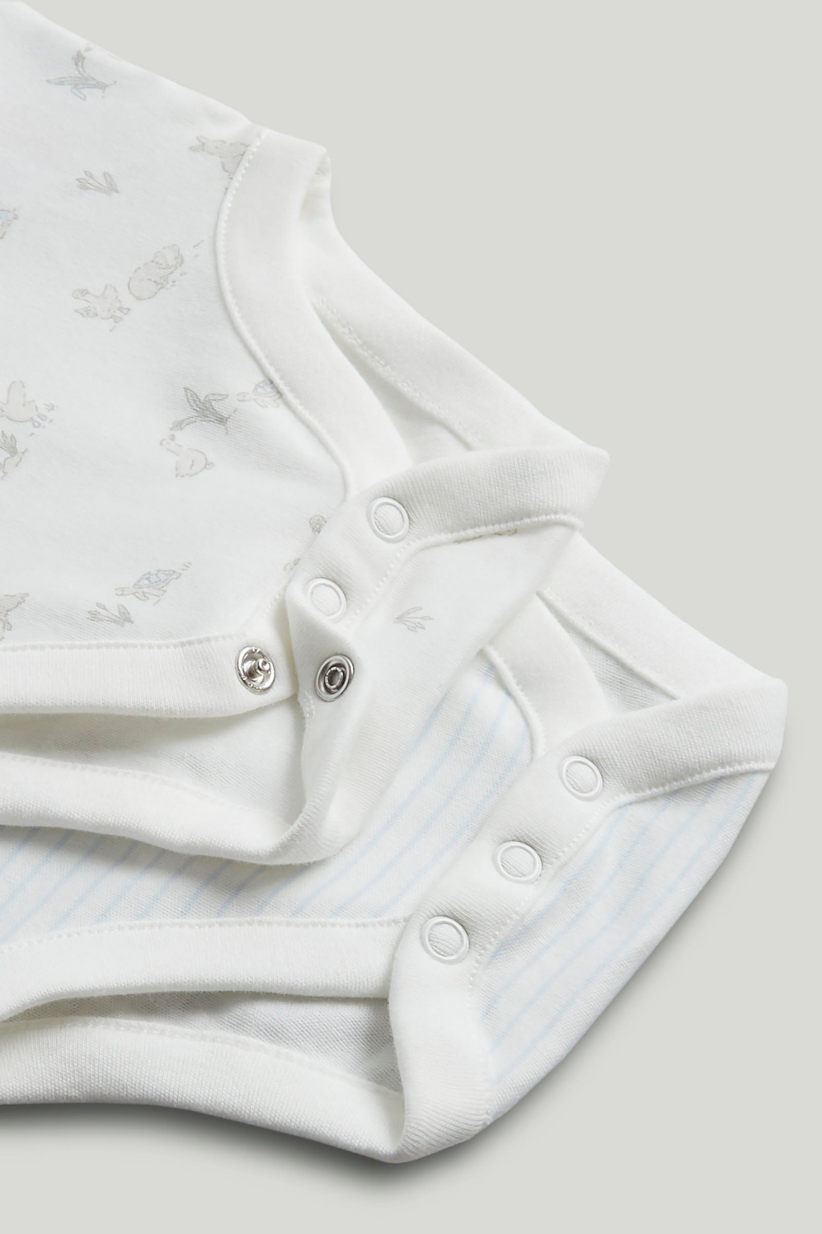 Boys Multi Solid Cotton Regular Fit 5-Pack Short Sleeve Bodysuits