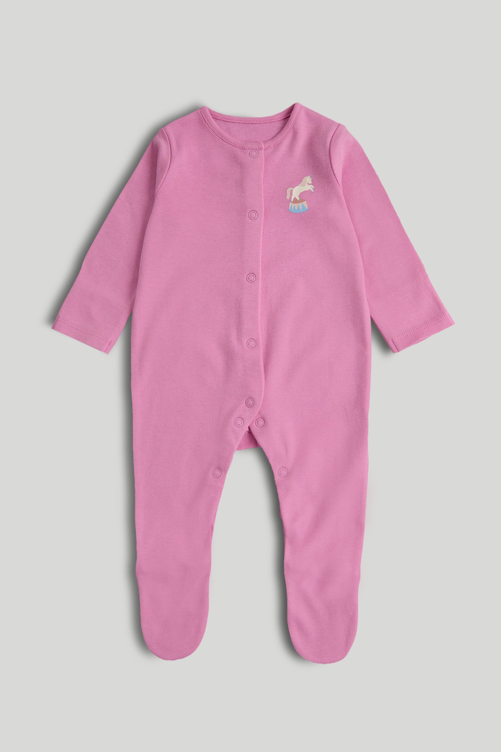 Girls Multi Carnival Print Cotton Regular Fit 3-Pack Sleepsuits