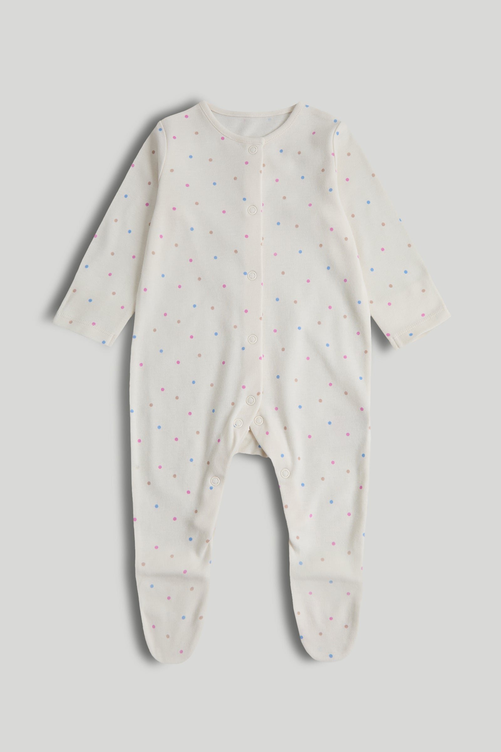 Girls Multi Carnival Print Cotton Regular Fit 3-Pack Sleepsuits