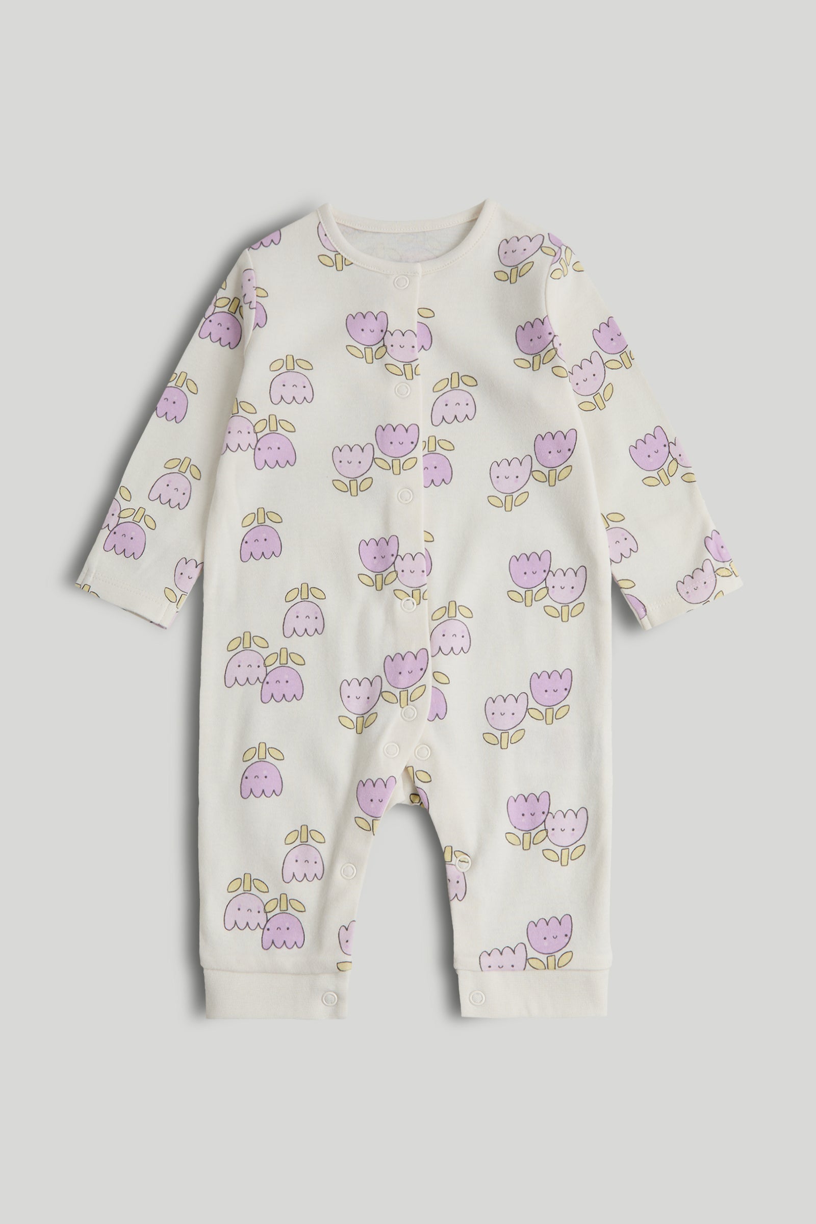 Girls Multi Printed Cotton Regular Fit 3-Pack Footless Sleepsuits