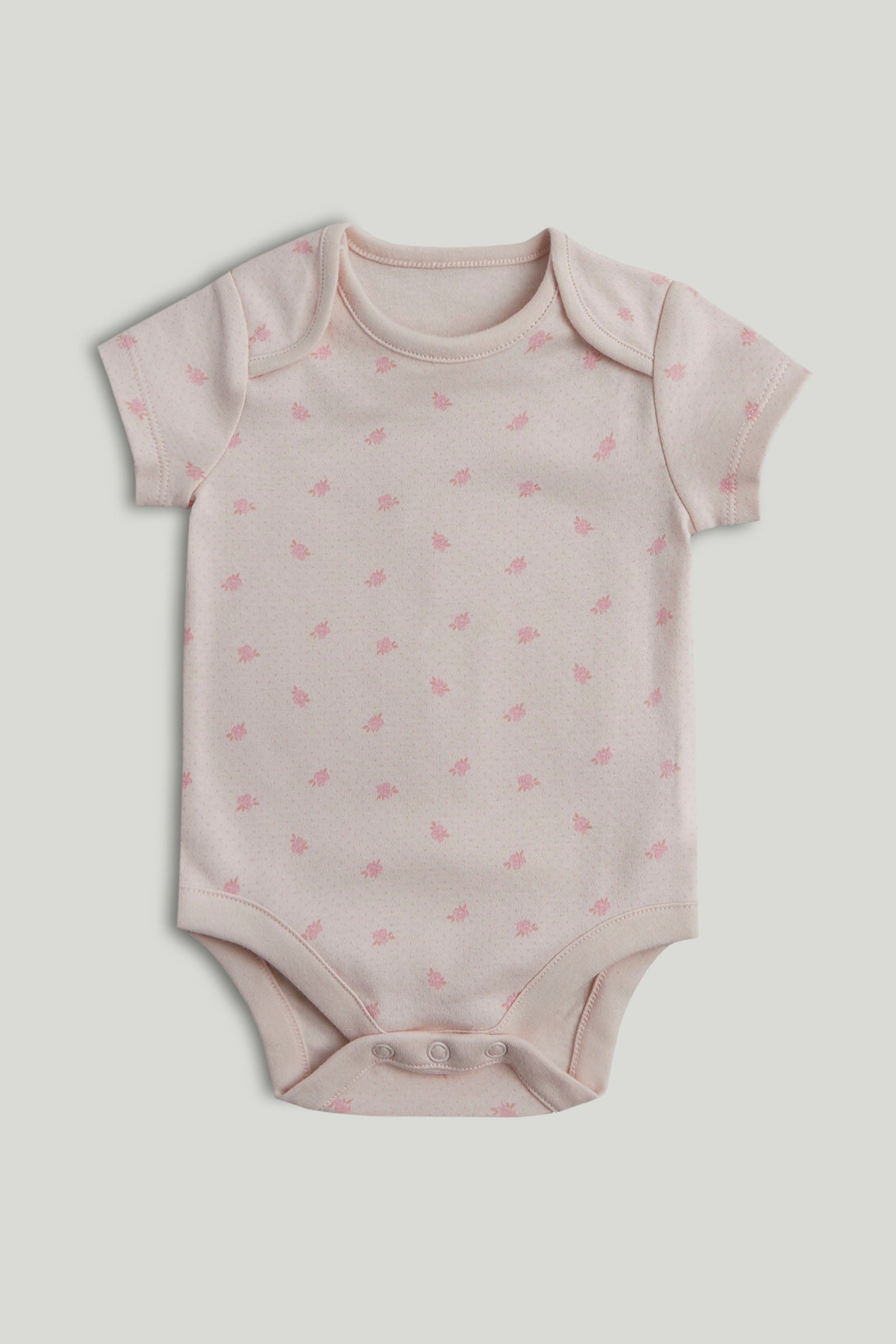 Girls Multi Print Cotton Regular Fit 5-Pack Short Sleeve Bodysuits