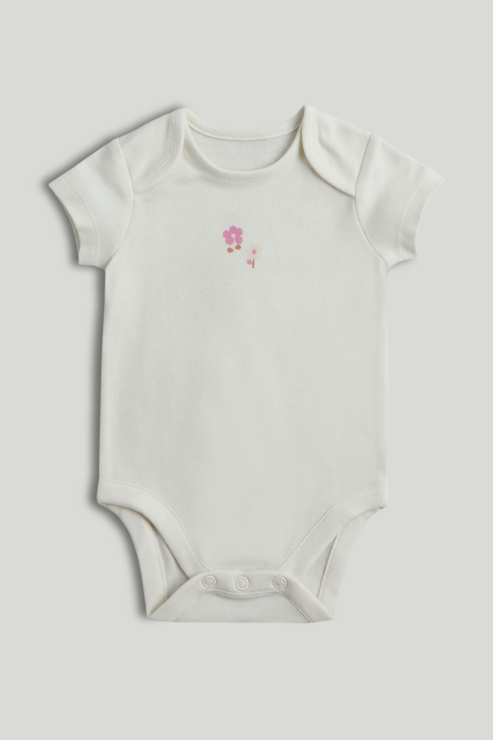 Girls Multi Solid Cotton Blend Regular Fit 5-Pack Short Sleeve Bodysuits