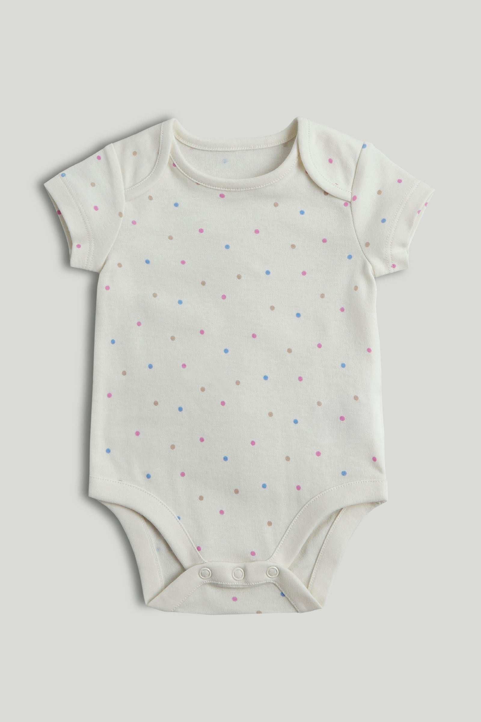 Girls Multi Solid Cotton Blend Regular Fit 5-Pack Short Sleeve Bodysuits