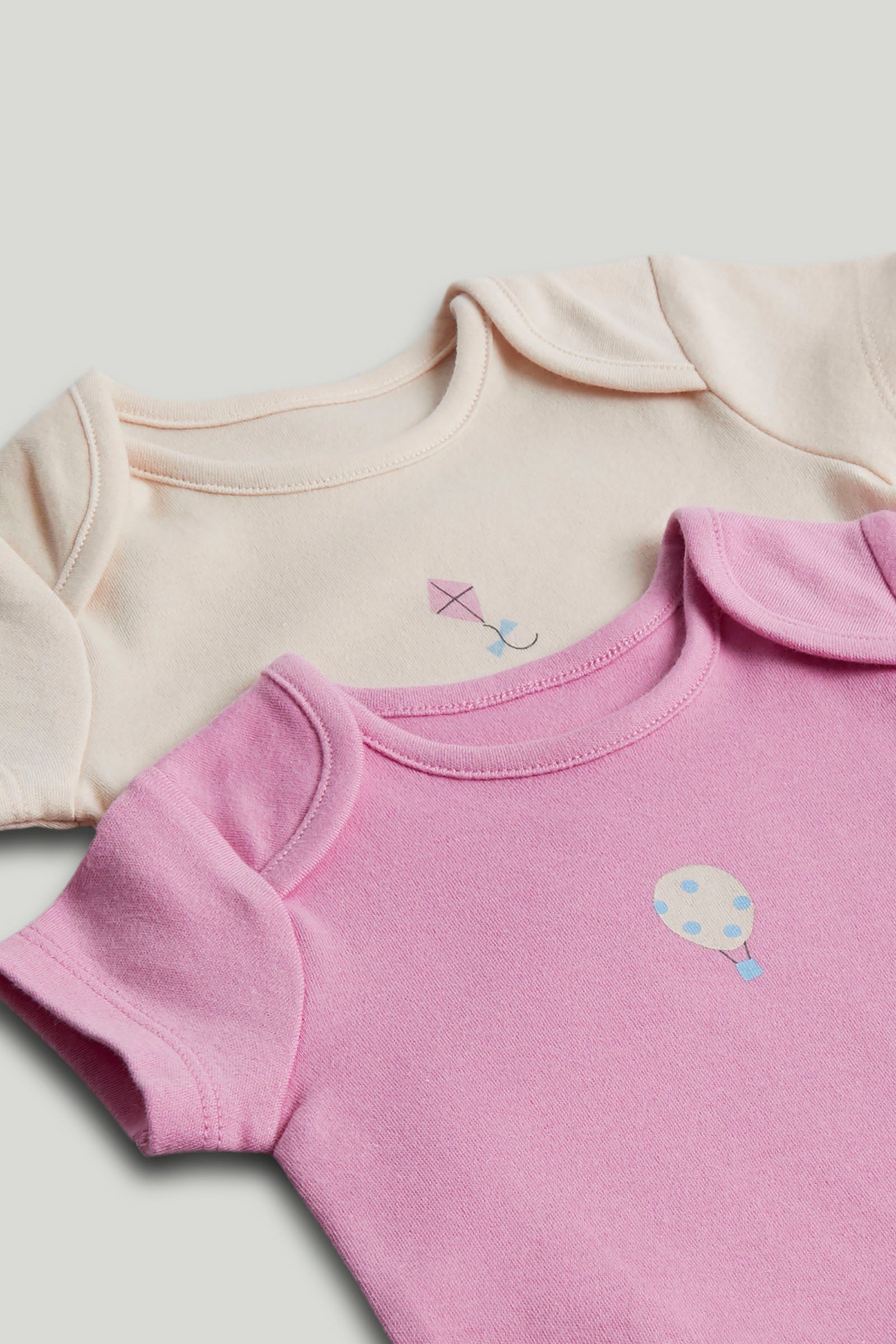 Girls Multi Solid Cotton Blend Regular Fit 5-Pack Short Sleeve Bodysuits