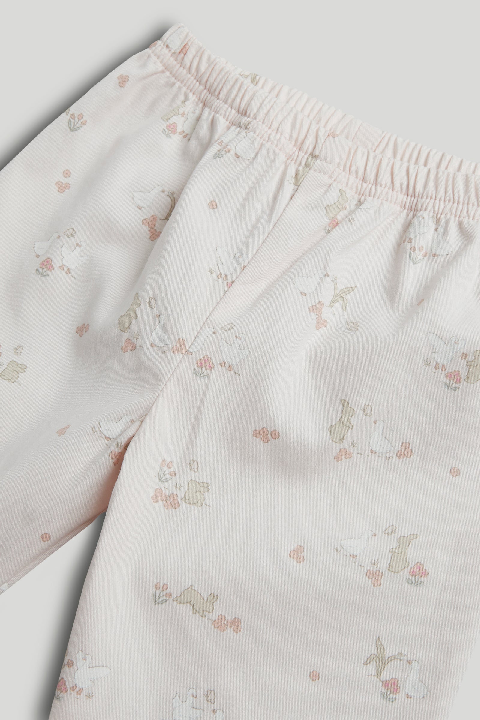Girls Light Pink Printed Cotton Woven Regular Fit Long Sleeve Pyjama Set