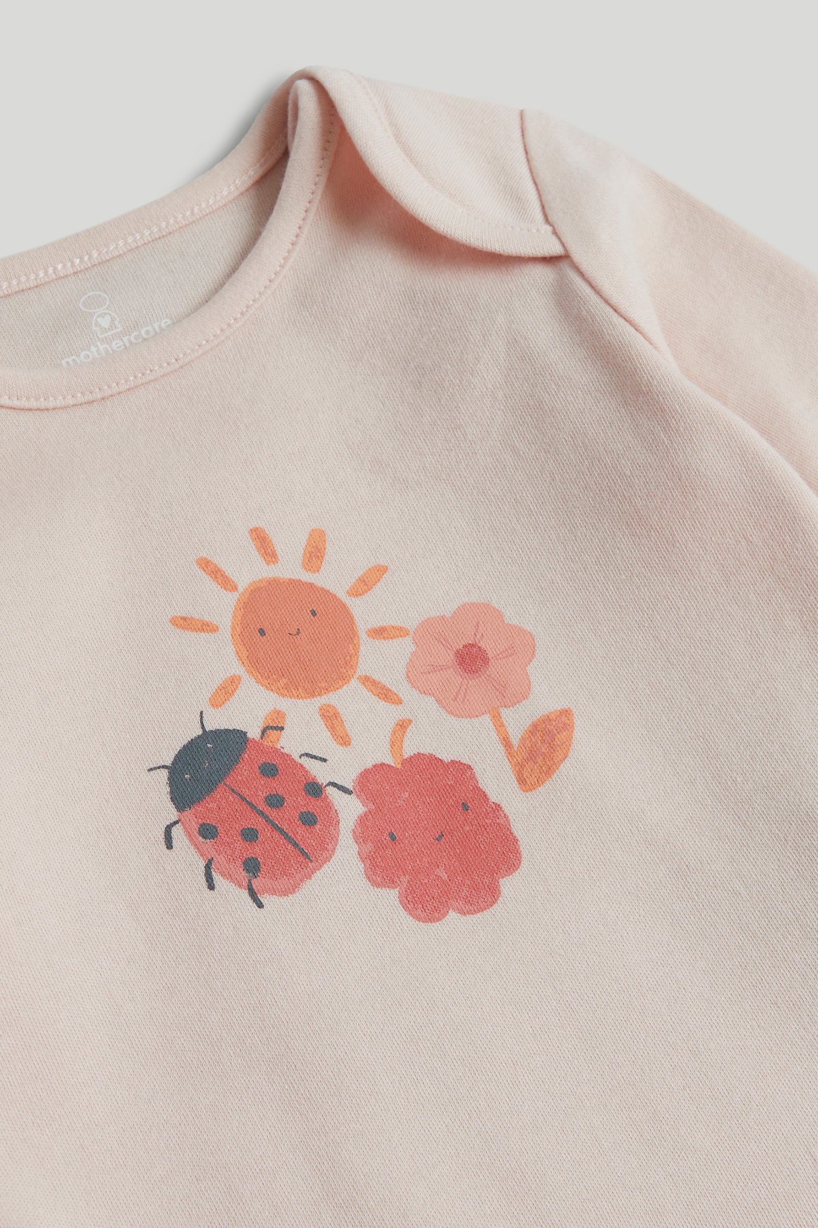 Girls Light Pink Strawberry Print Cotton Regular Fit 3-Piece Set