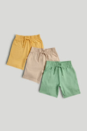 Boys Multi Color Cotton Regular Fit 3-Pack Jersey Shorts