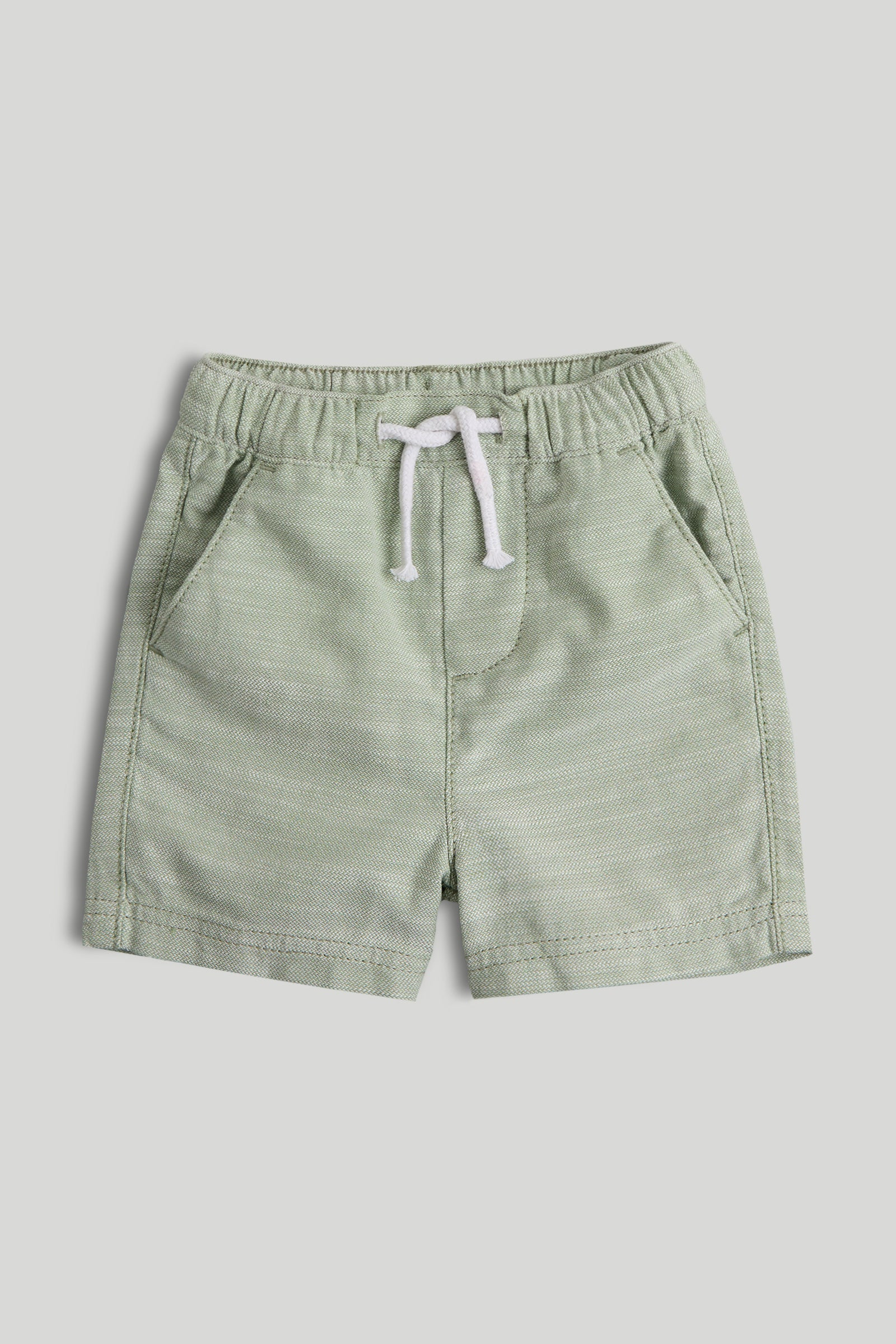 Boys Green Cotton Woven Regular Fit Casual Shorts
