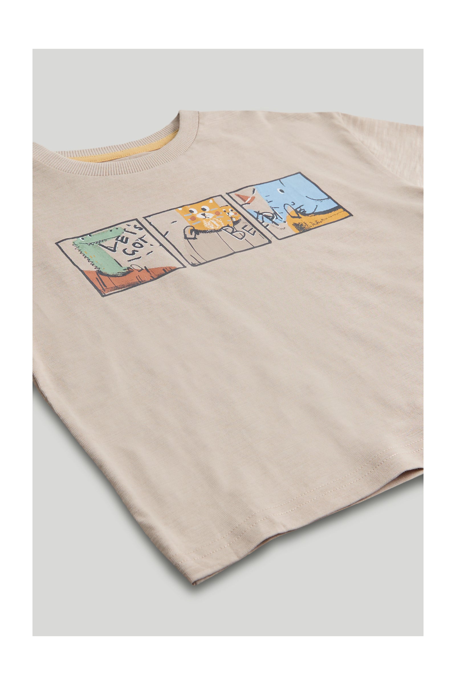Boys Brown Road Trip Graphic Cotton Regular Fit T-Shirt