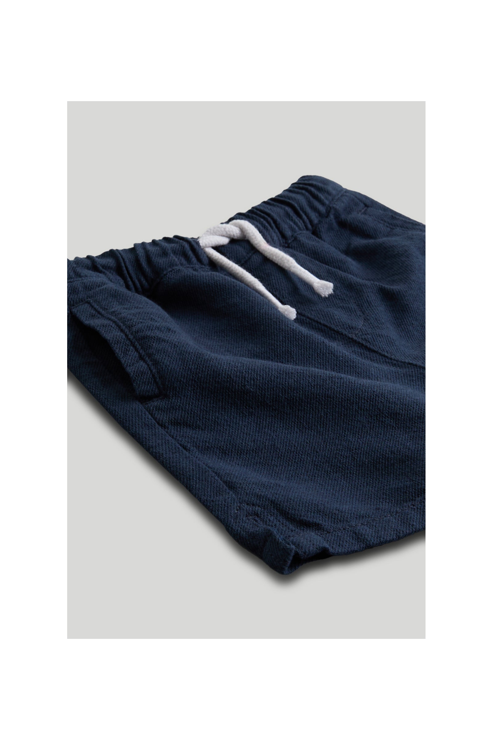 Boys Dark Blue Linen Blend Regular Fit Casual Shorts