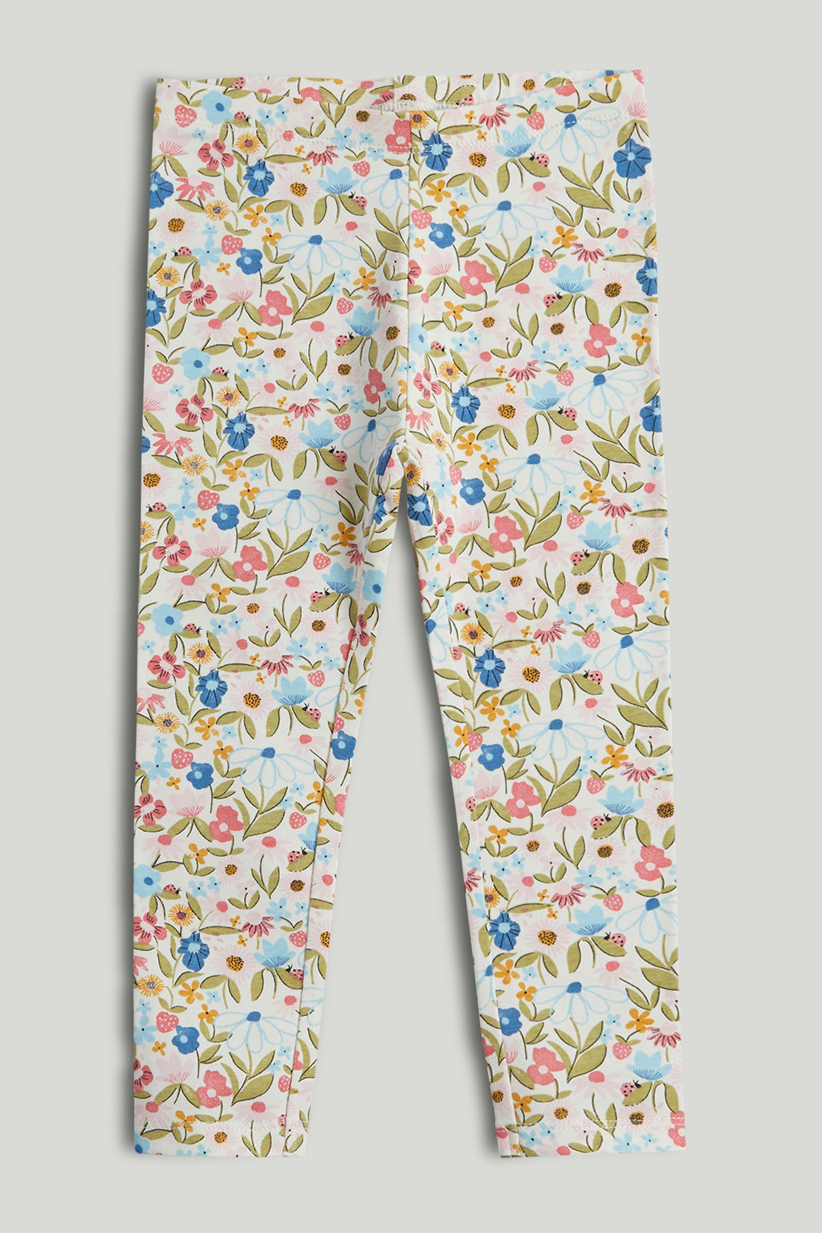 Girls Multi Print Cotton Blend Regular Fit 3-Pack Leggings
