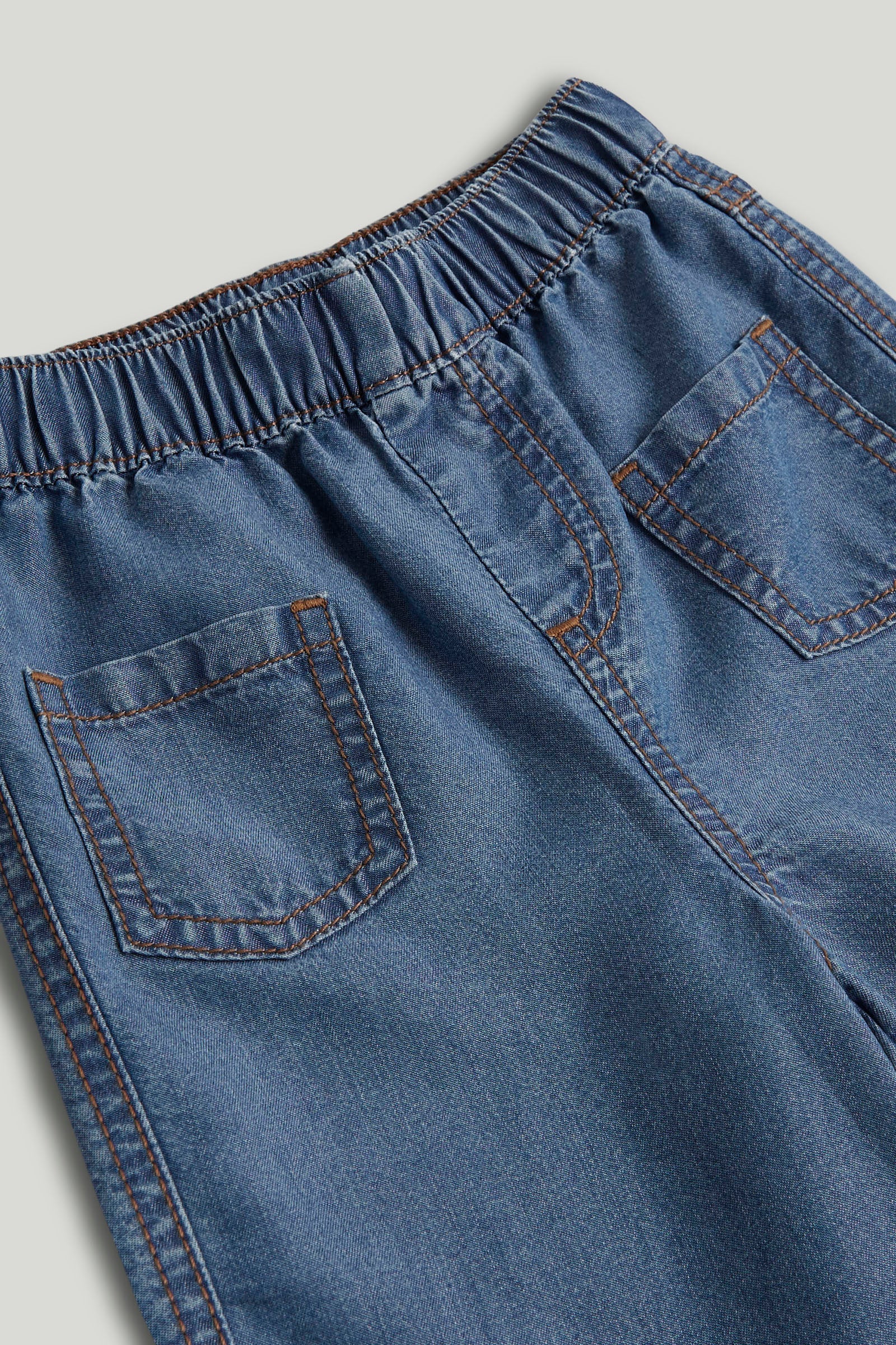 Girls Blue Cotton Regular Fit Barrel Leg Jeans