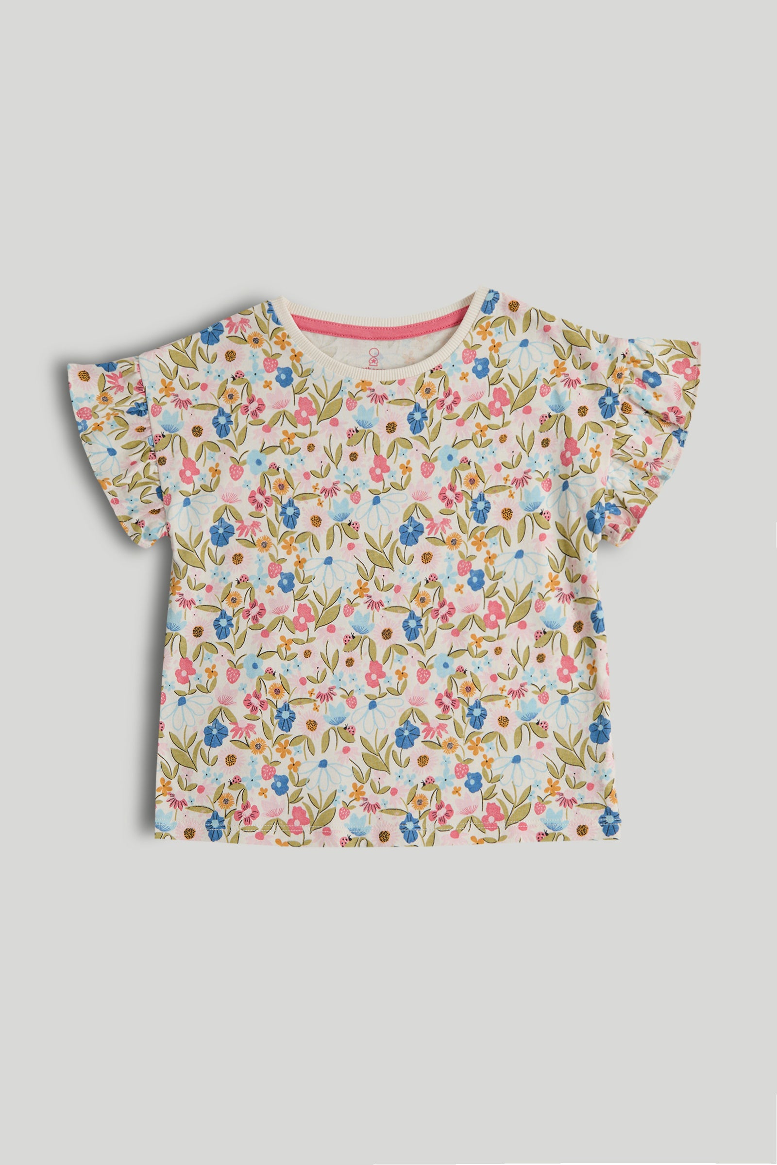 Girls Multi Cotton Regular Fit 3-Pack Printed T-Shirts