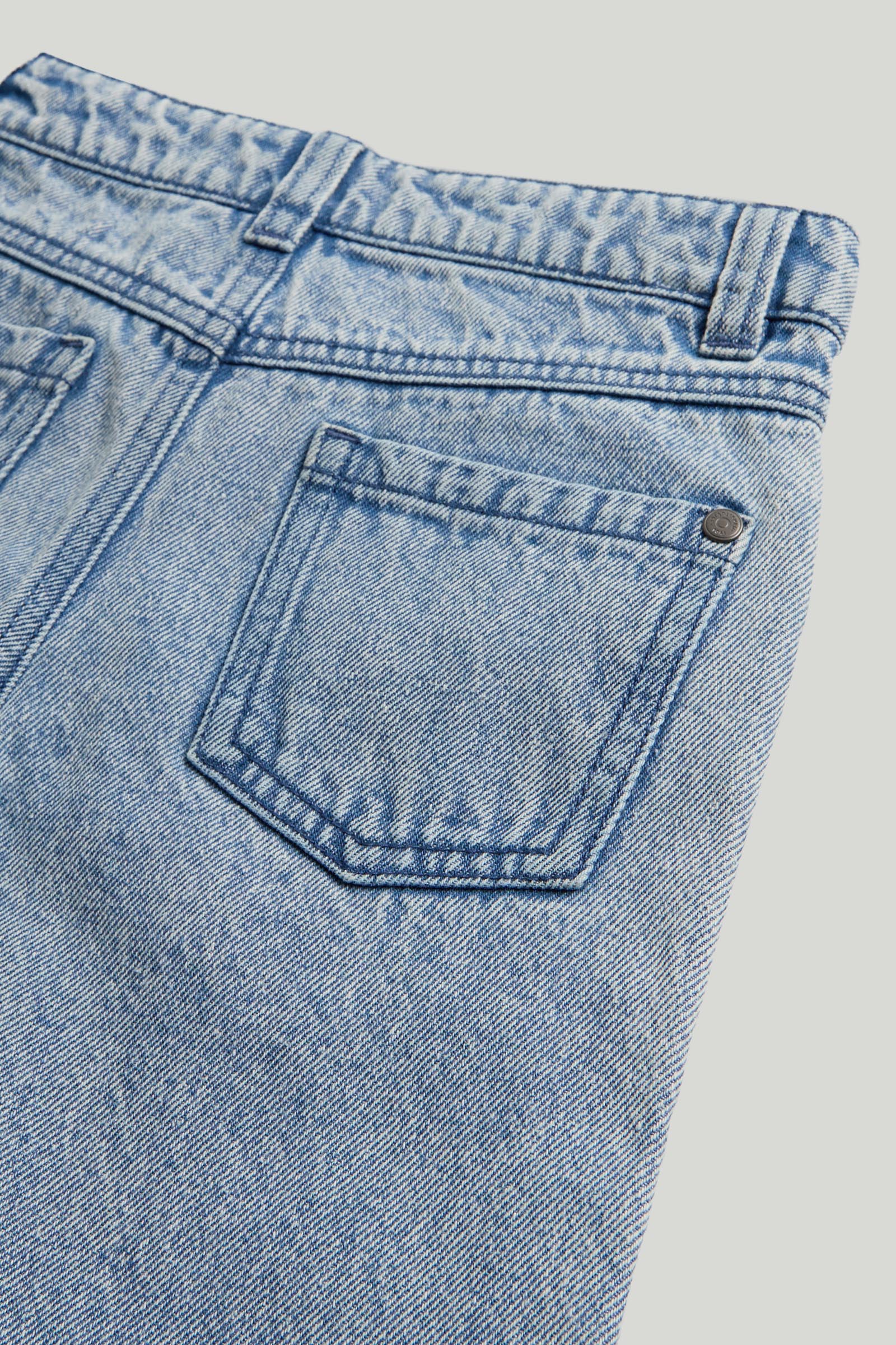 Girls Blue Cotton Wide Leg Jeans