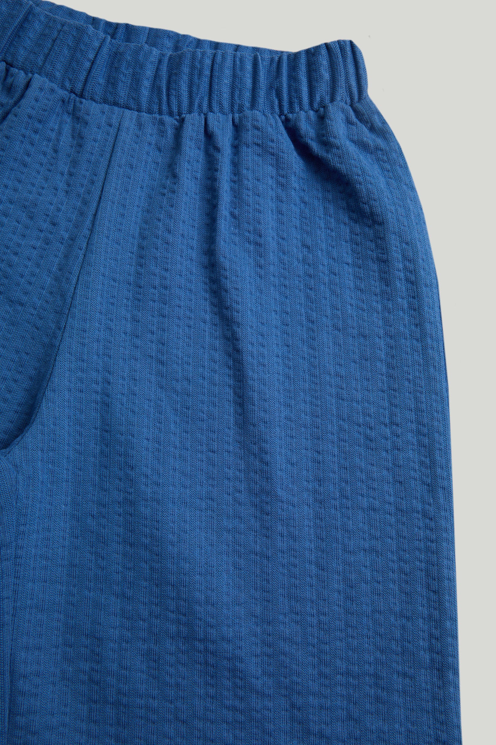 Boys Blue Seersucker Jersey Cotton Regular Fit Trouser