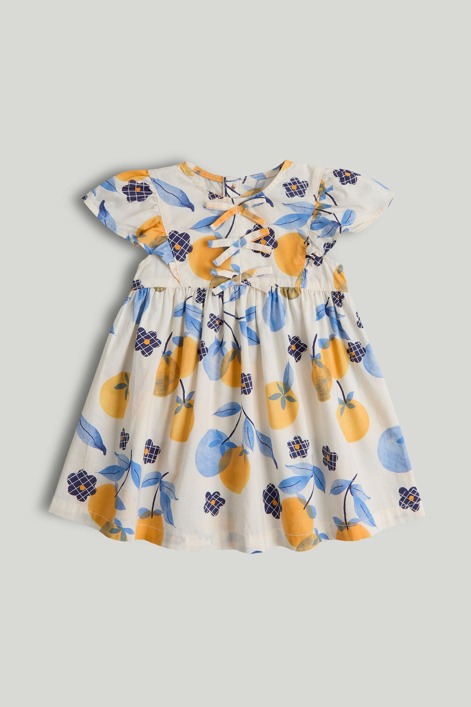 Girls Multi Floral Cotton Poplin Regular Fit Dress