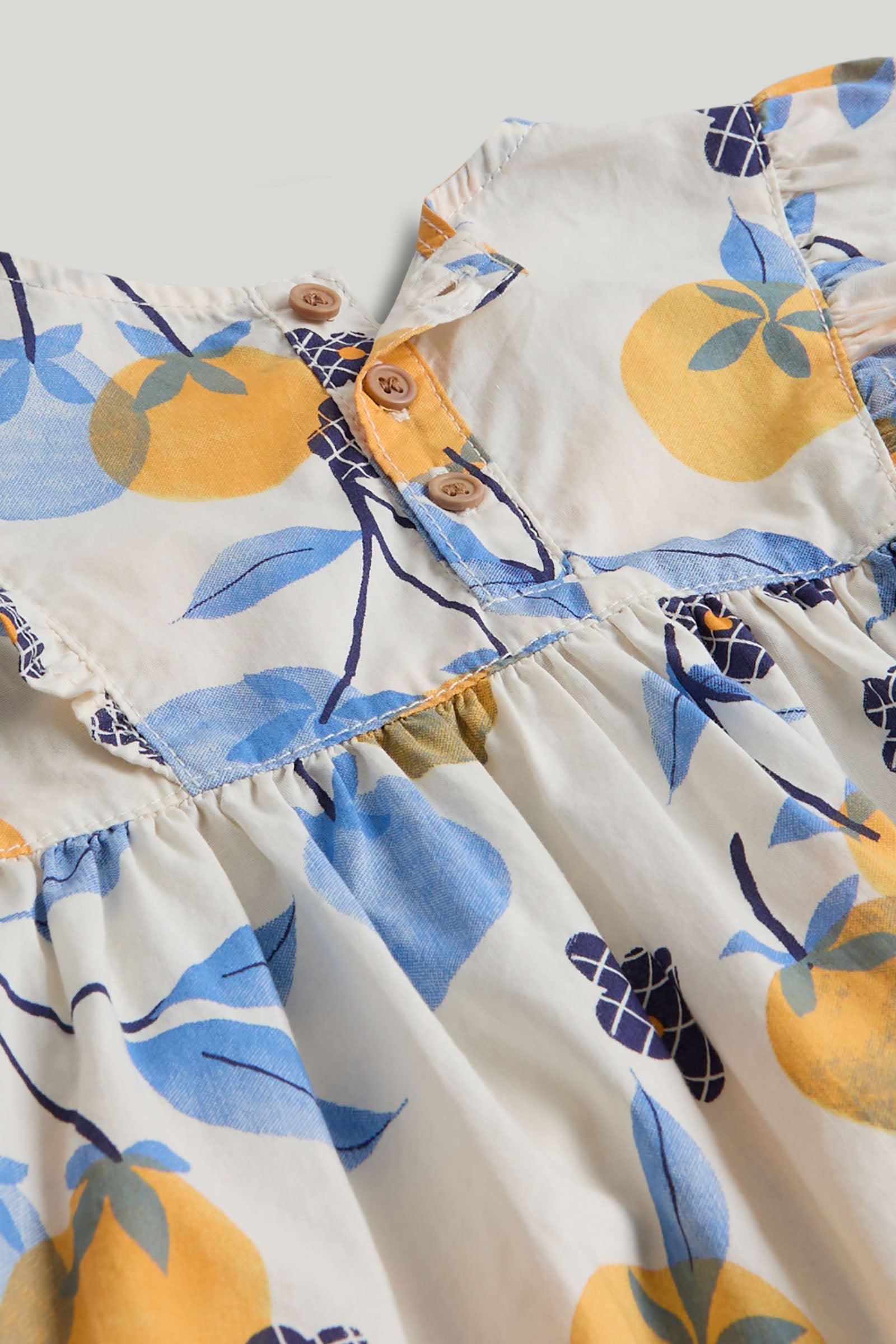 Girls Multi Floral Cotton Poplin Regular Fit Dress