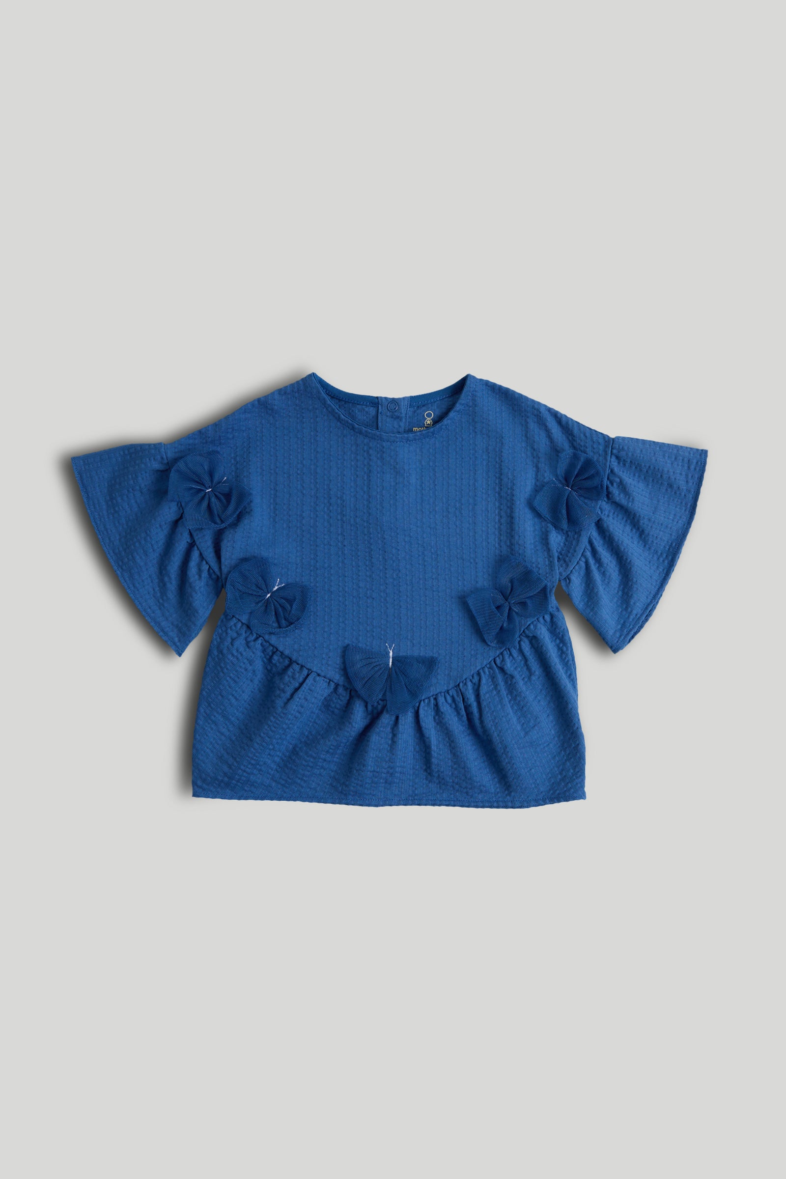 Boys Blue Cotton Jersey 3D Pasta Print Regular Fit T-Shirt