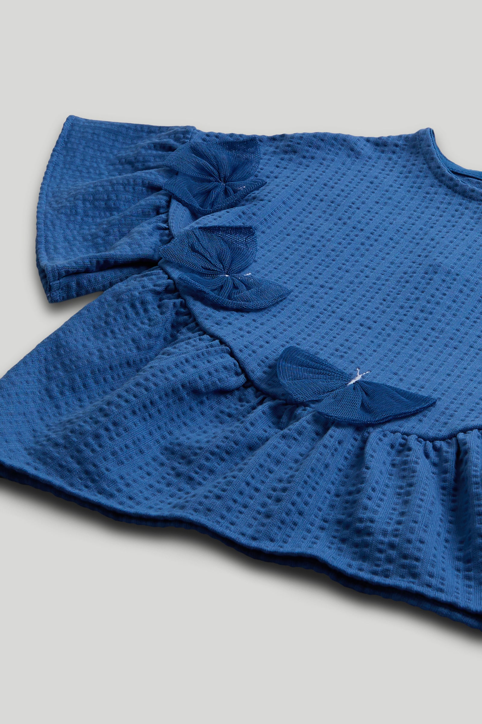 Boys Blue Cotton Jersey 3D Pasta Print Regular Fit T-Shirt