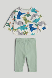 Baby Girls Multi Cotton Sweatshirt & Leggings Jog Set