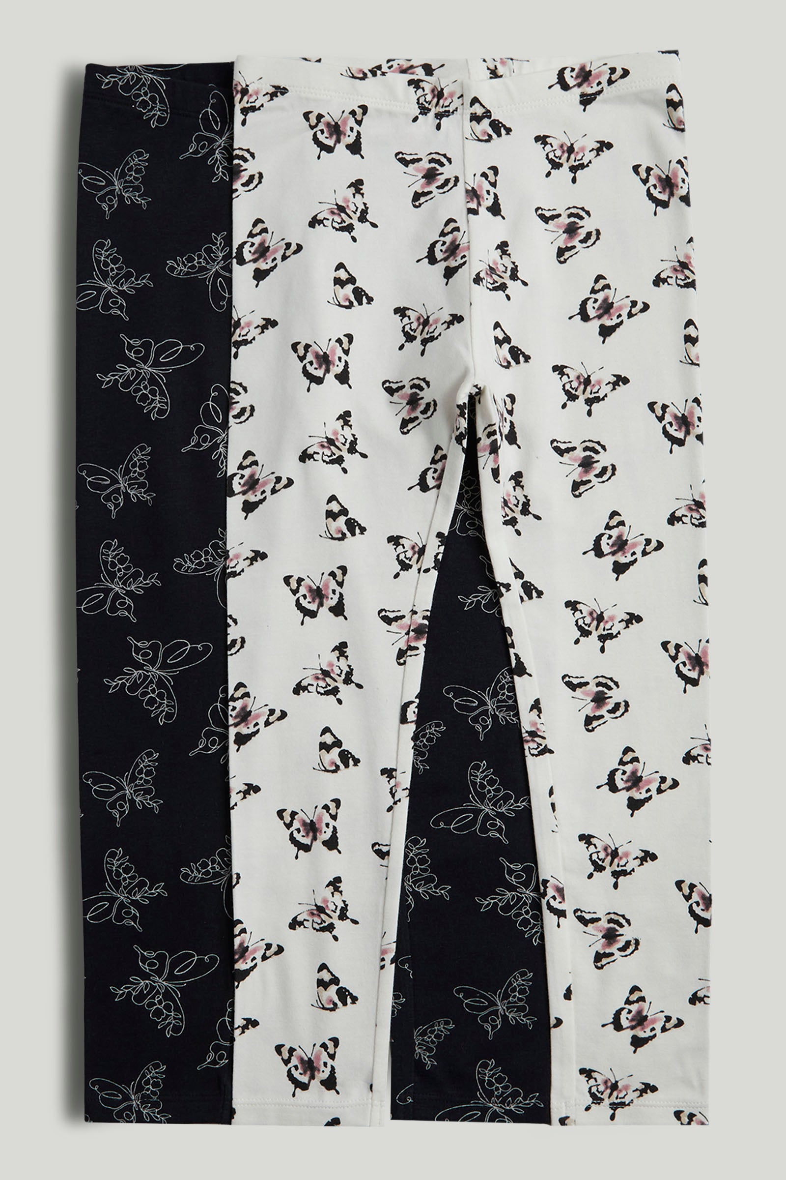 Girls Printed Cotton Blend 2 Pack Leggings for Daily Wear