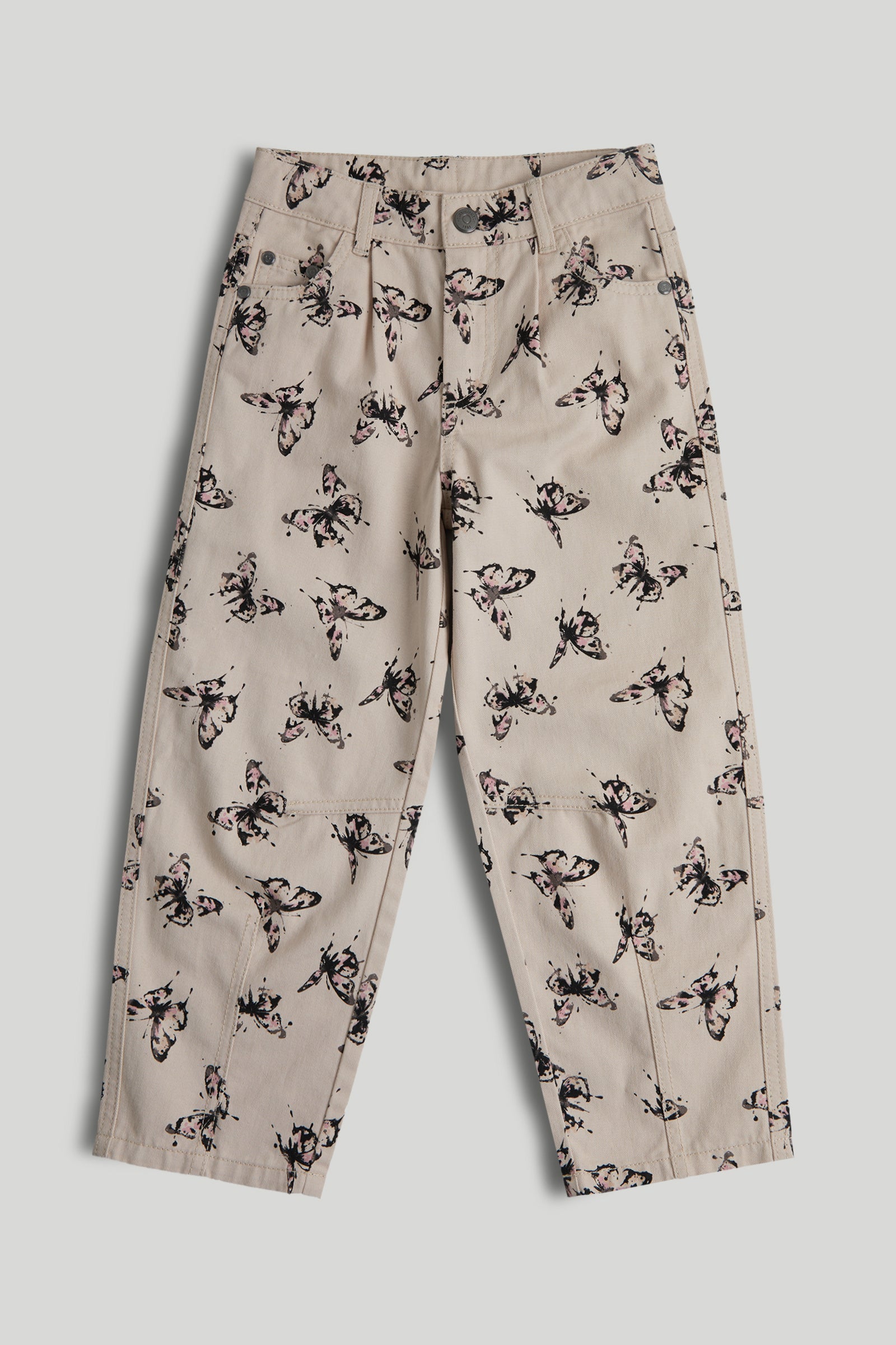 Boys Printed Cotton Fashion Jeans in White