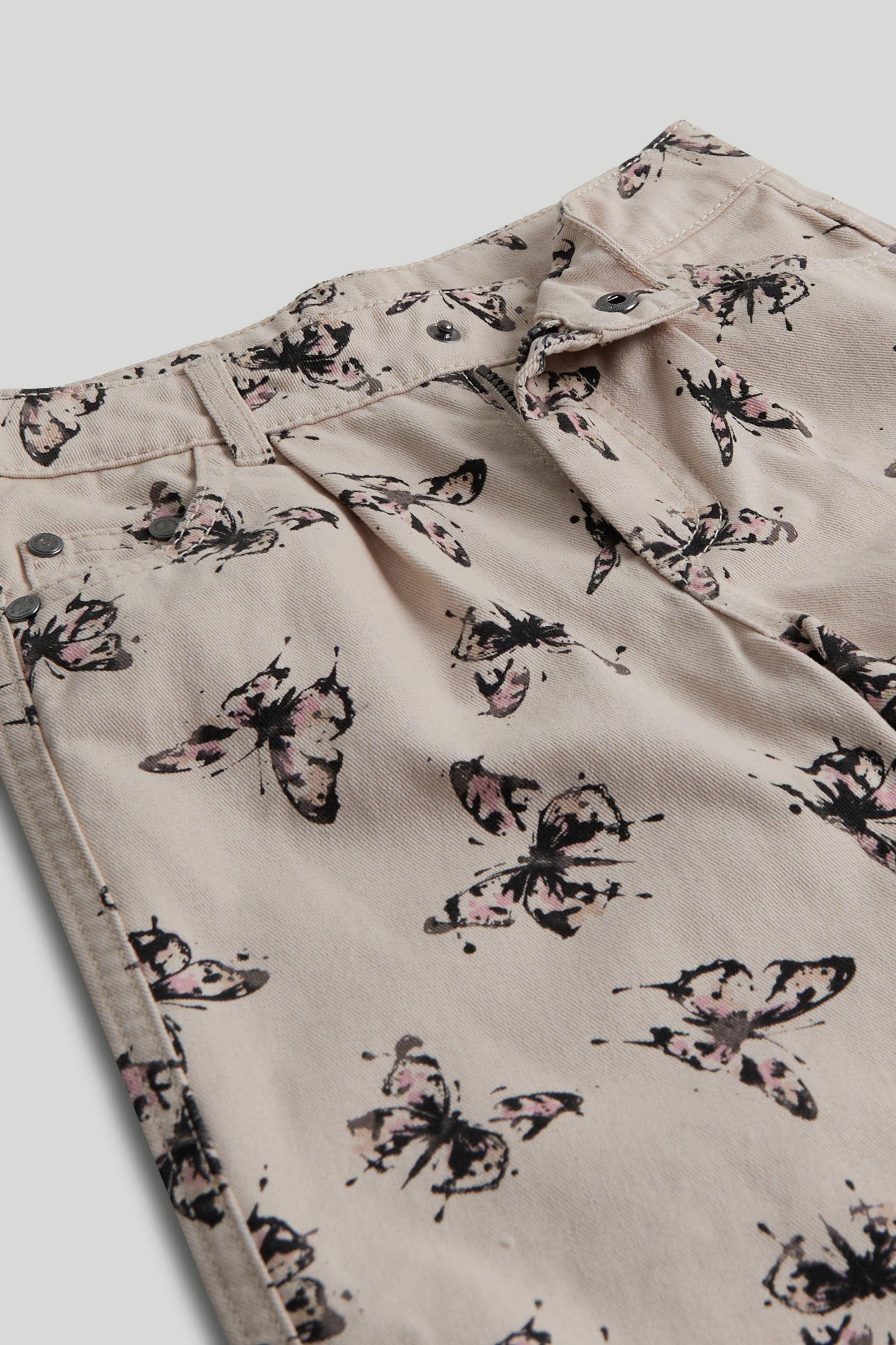 Boys Printed Cotton Fashion Jeans in White