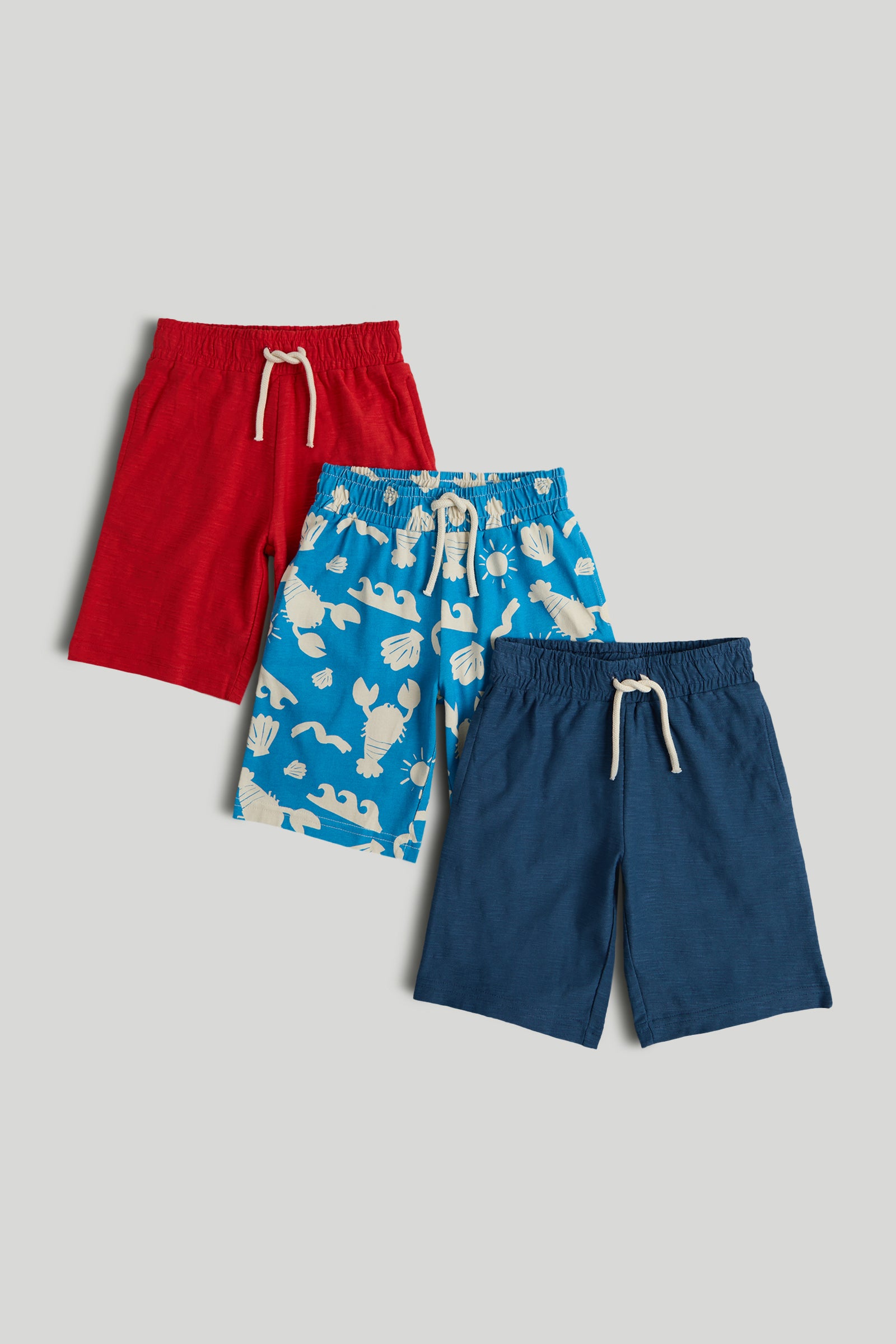 Boys Multi Printed Cotton Regular Fit 3-Pack Jersey Shorts
