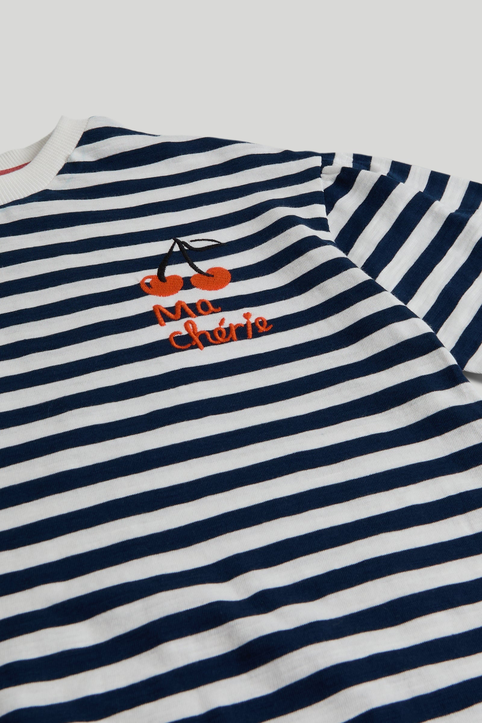 Boys Striped Cotton Short Sleeve T-Shirt in Multi